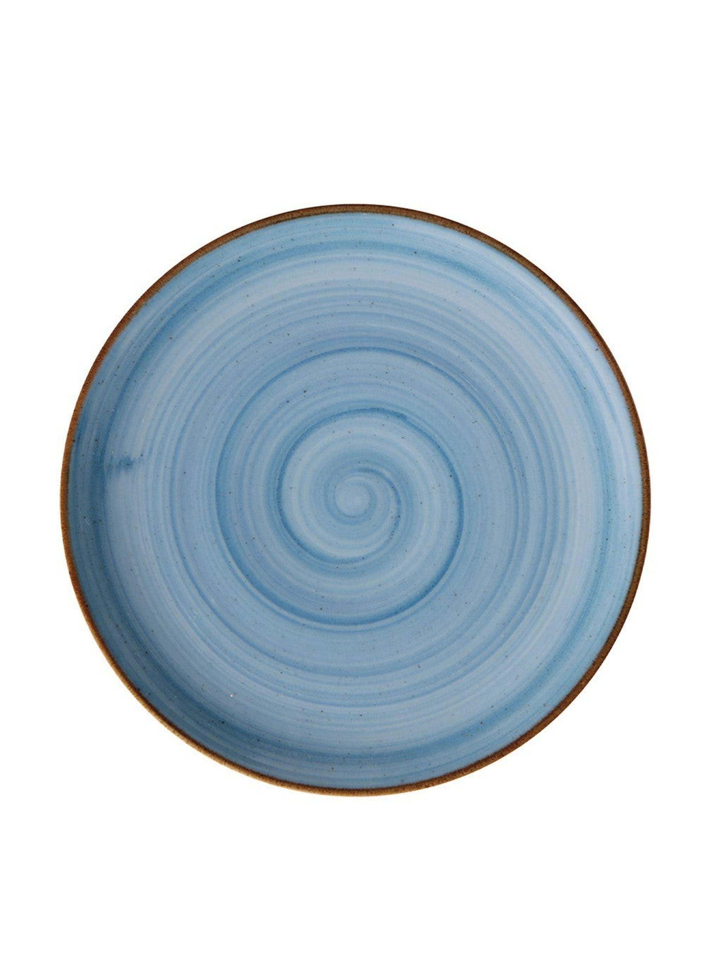 Set de 6 Platos Llano Coupe 23 Cm Azul Mar Artisan-2