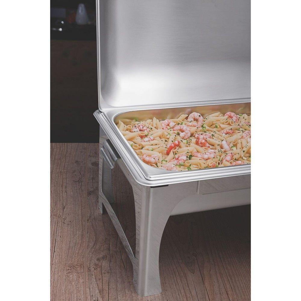 Rechaud rectangular A. inoxidable bagno maria, tapa movil brasero,cuba 1/1 y 9l-3