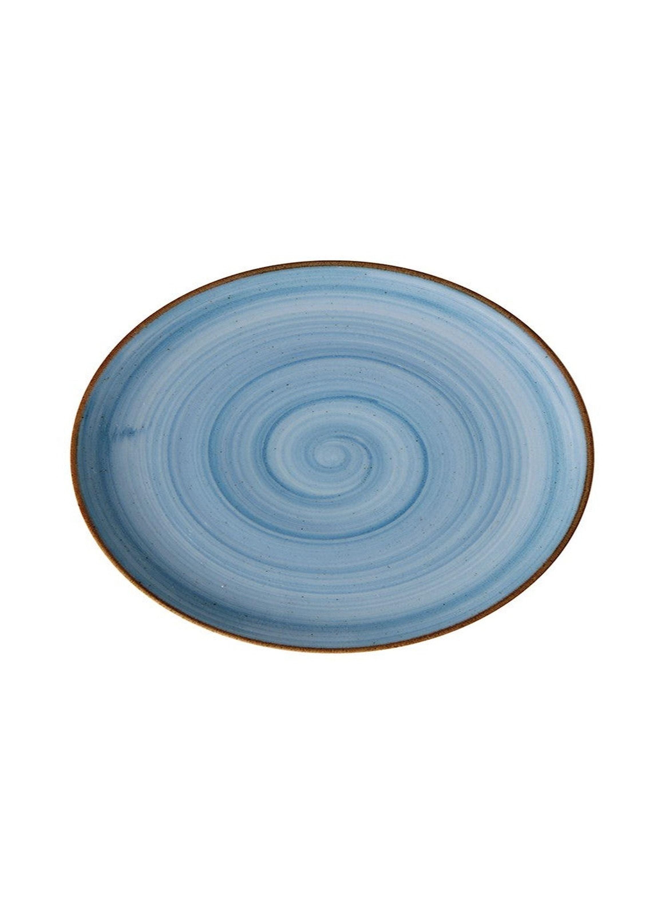 Set de 6 Platos Llano Coupe 28 Cm Azul Mar Artisan-2