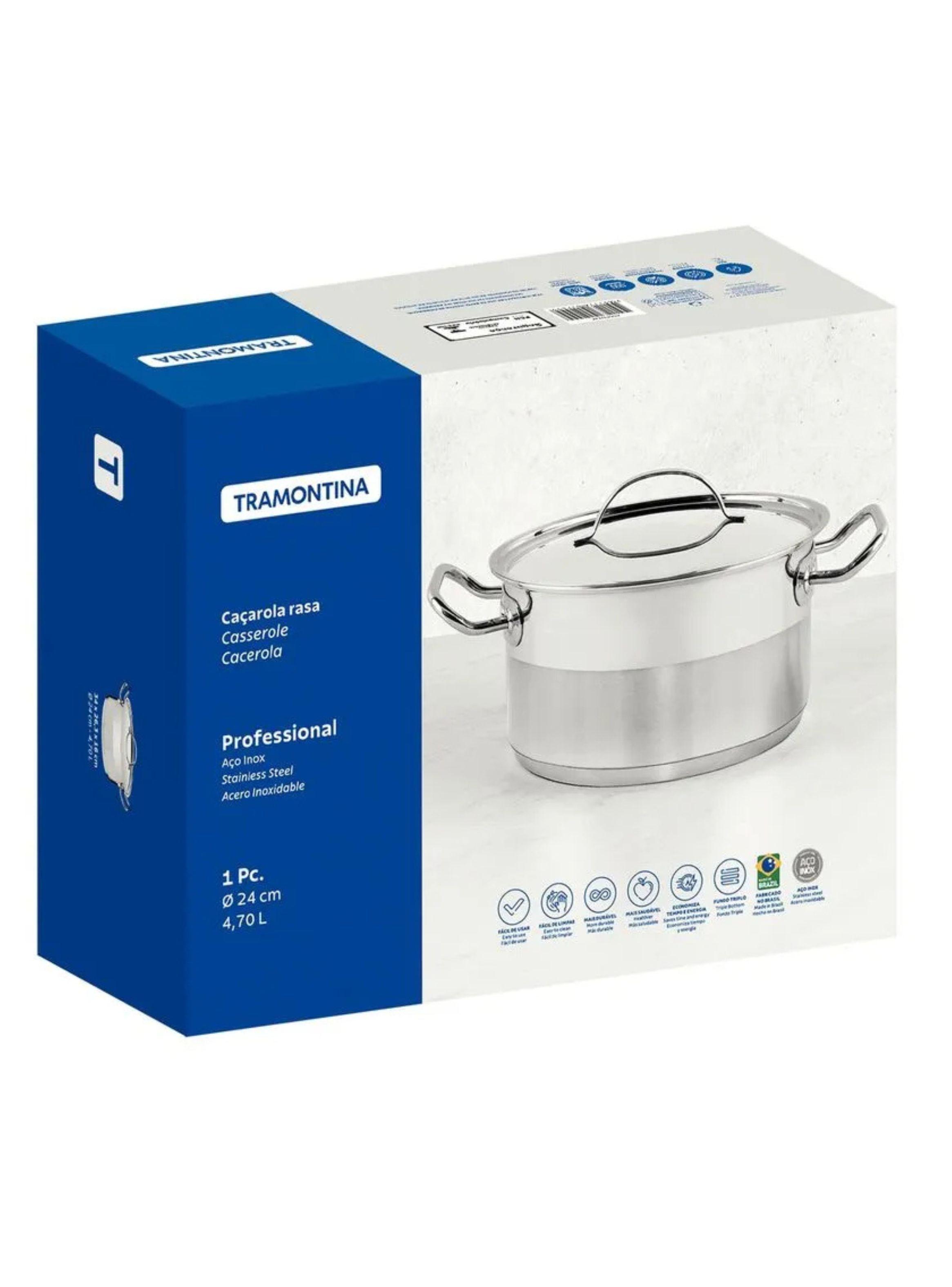 Cacerola de Acero Inox 24 cm 4 7 L Tramontina Profesional-5