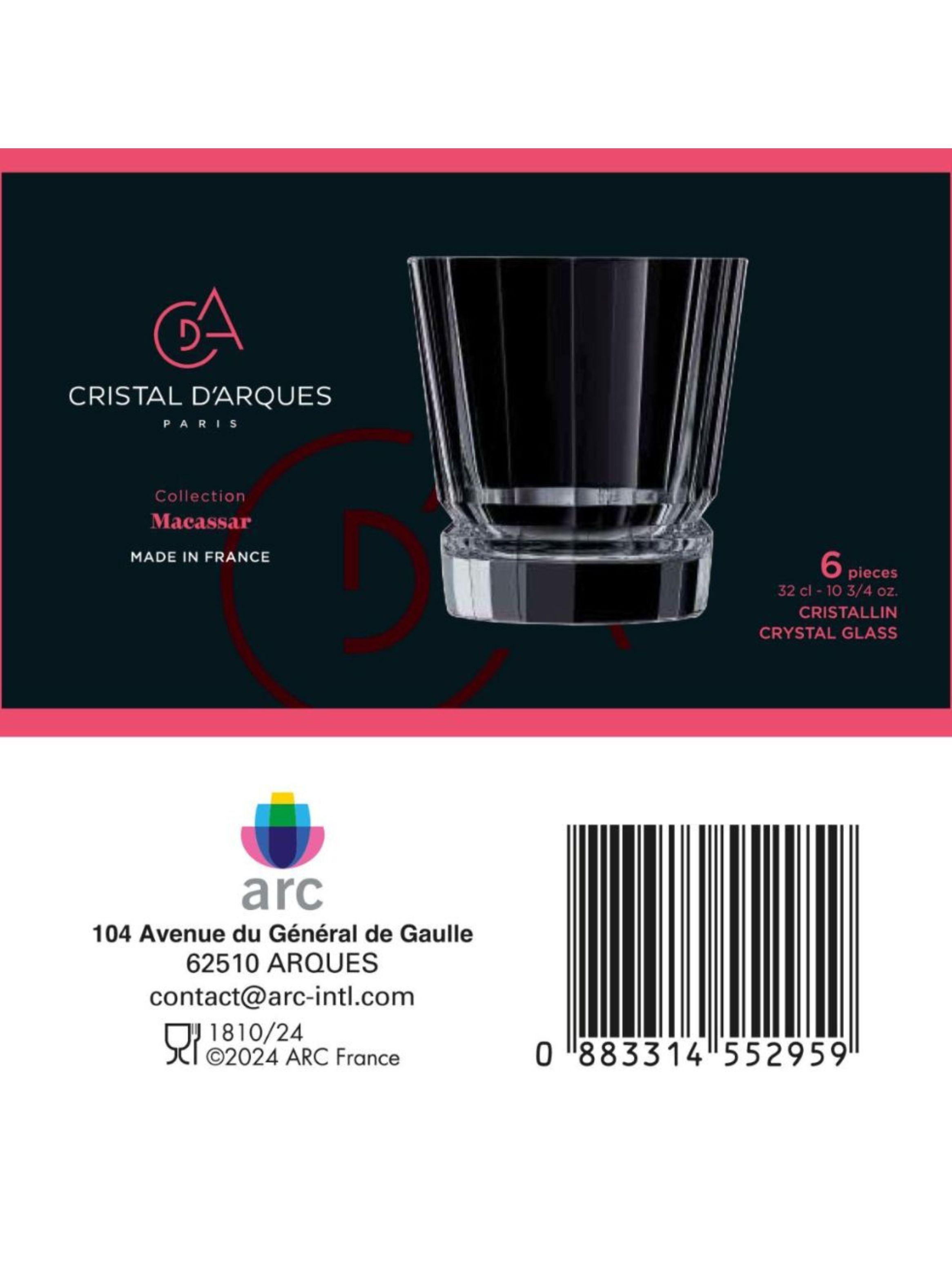 Set de 6 vaso bajo 320 ml Cristal Macassar Cristal d Arques-4