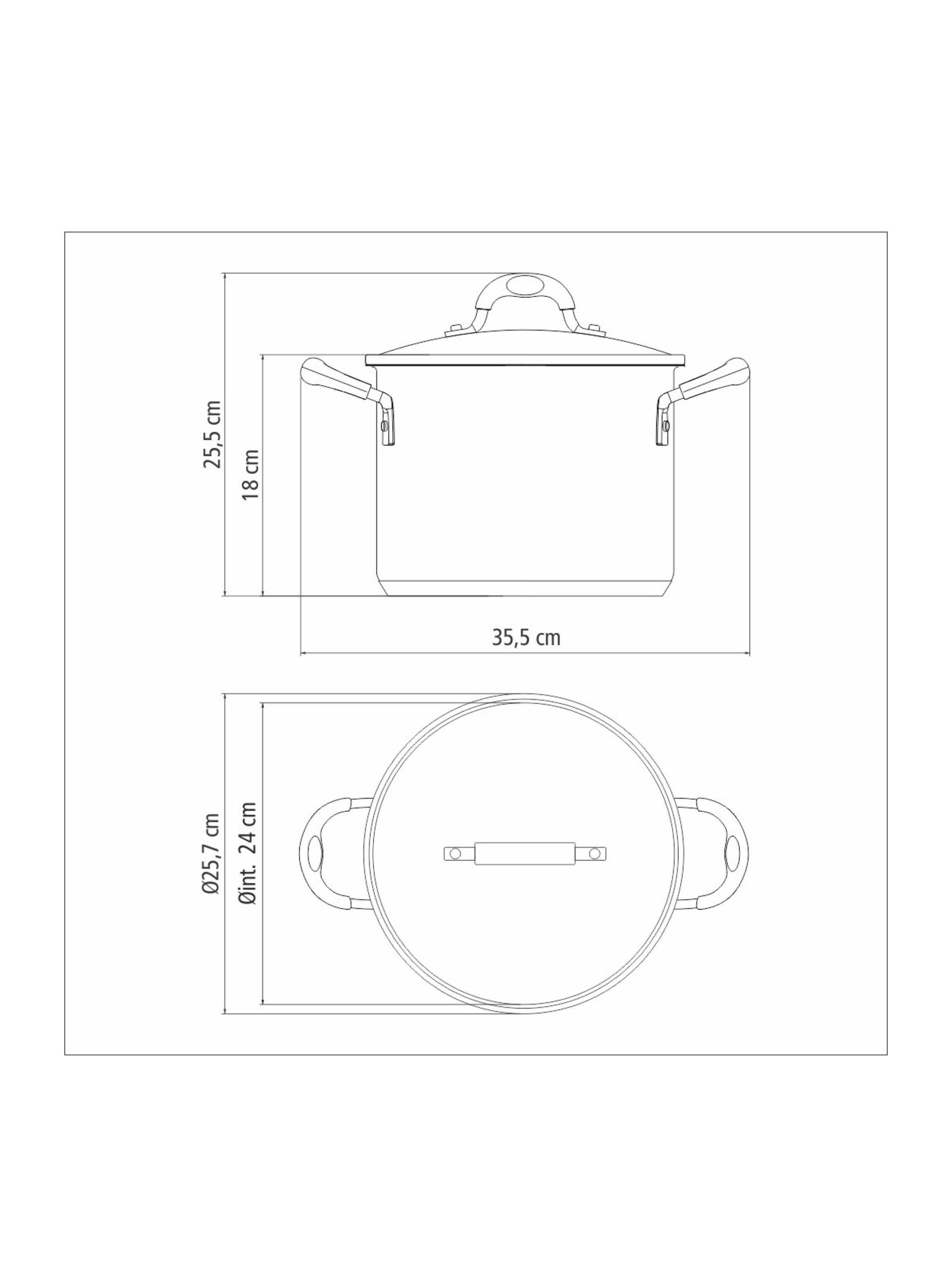 Olla para spaghetti Astro Silicone de acero inoxidable con fondo triple con tapa de vidrio de 24 cm-4