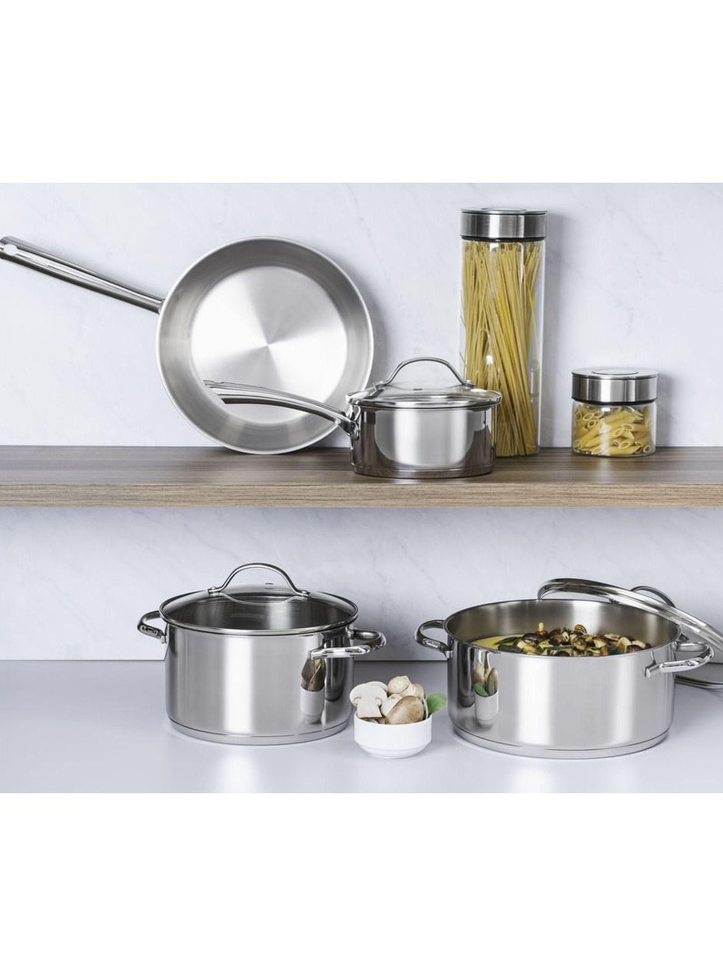 Bateria de Cocina en Acero Triple Fondo 4 Pza Tramontina Una-2