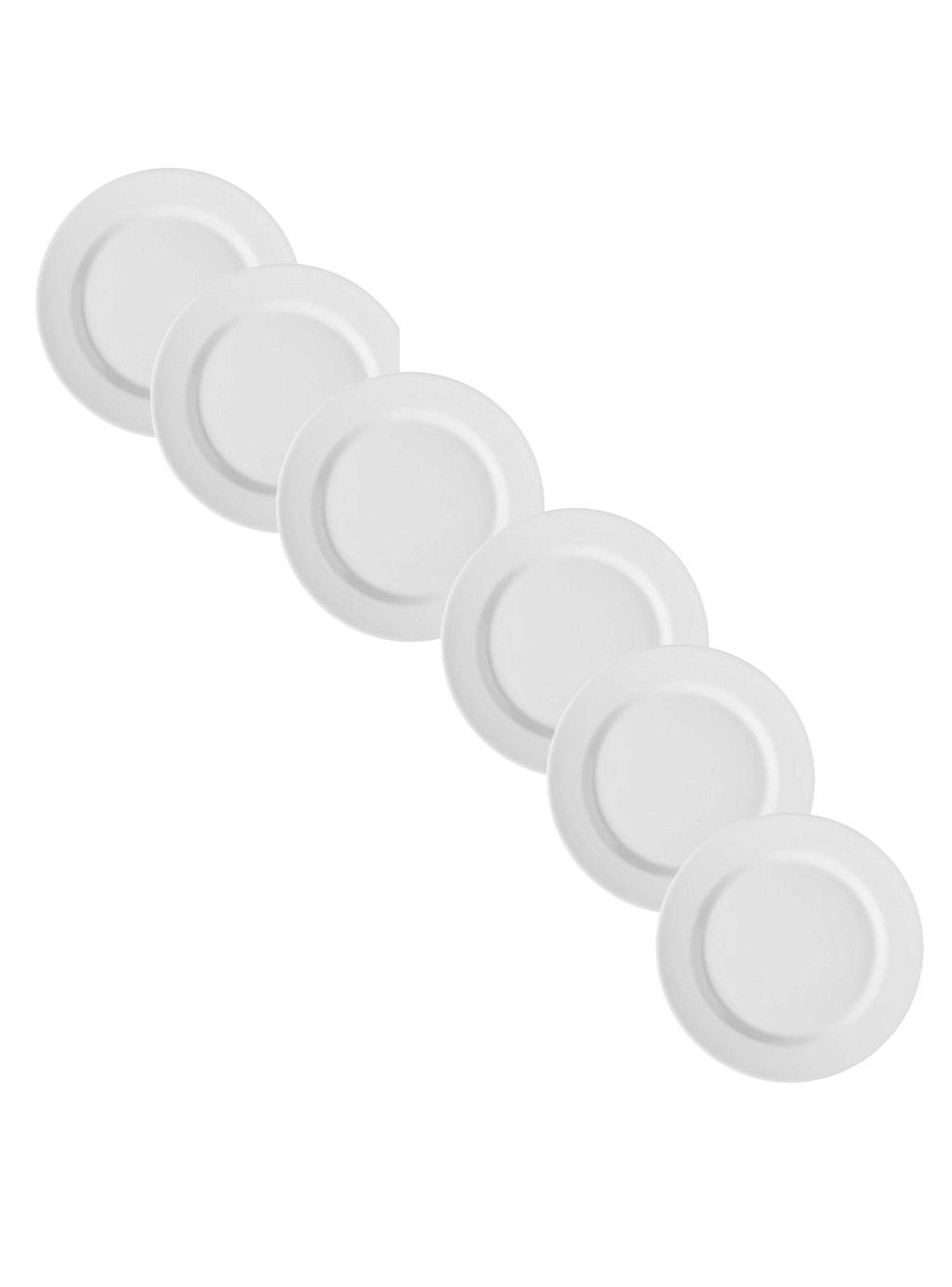Set de 6 Platos Plano Bajo Porcelana blanca 27cm Corona-2