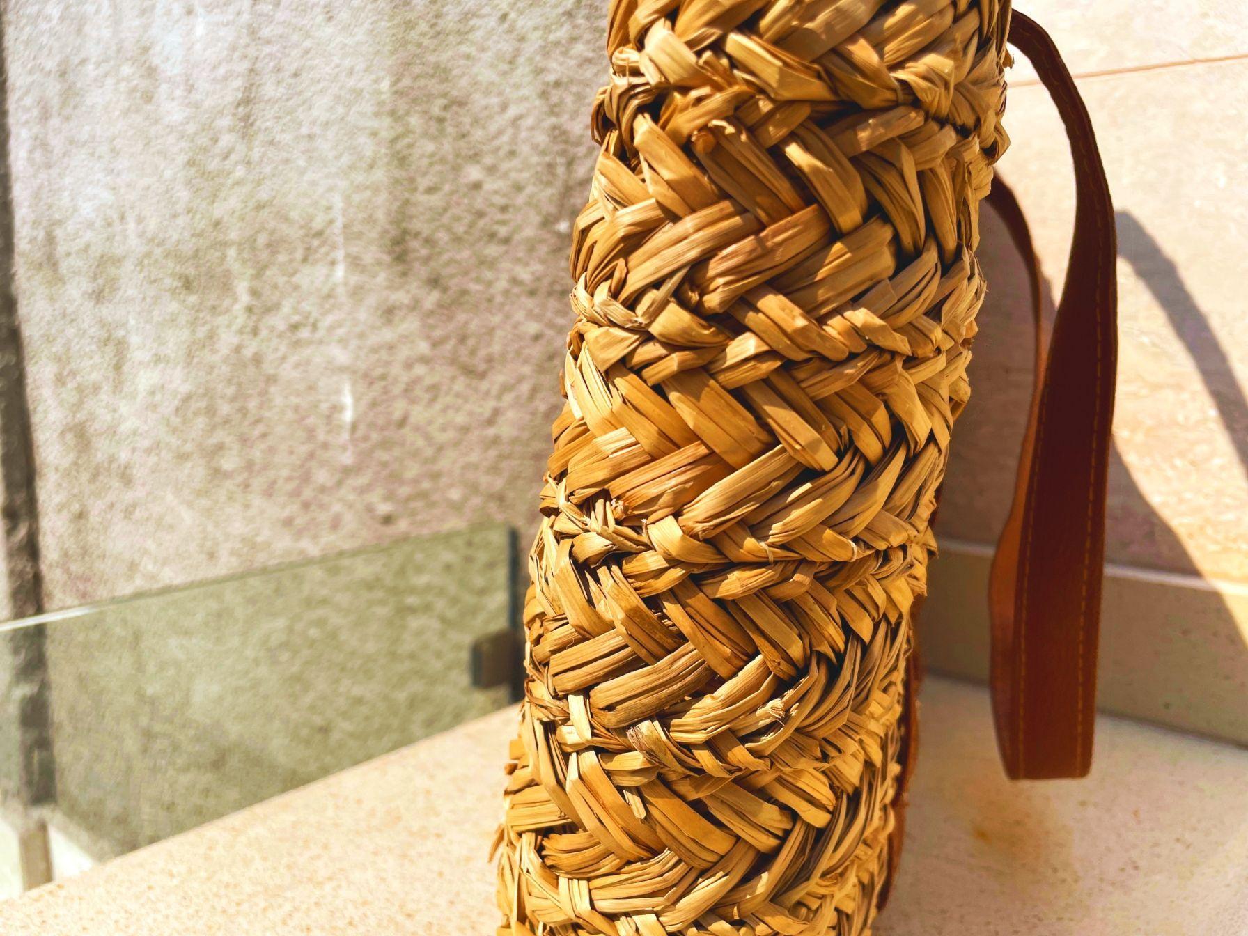 Bolso de Boho de paja con doble asa-6