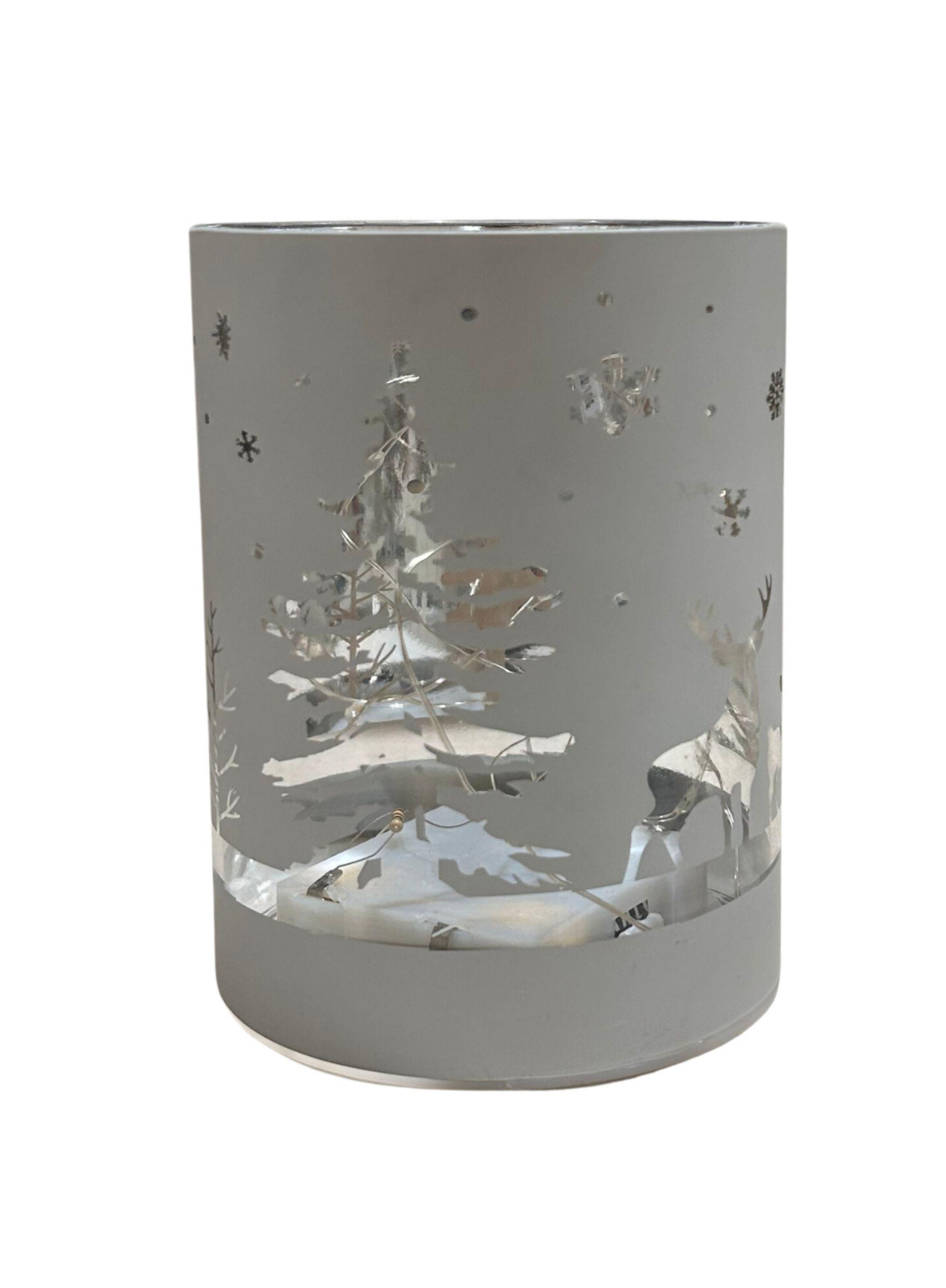 Pack 3 Portavela Led Navideño Gris-3