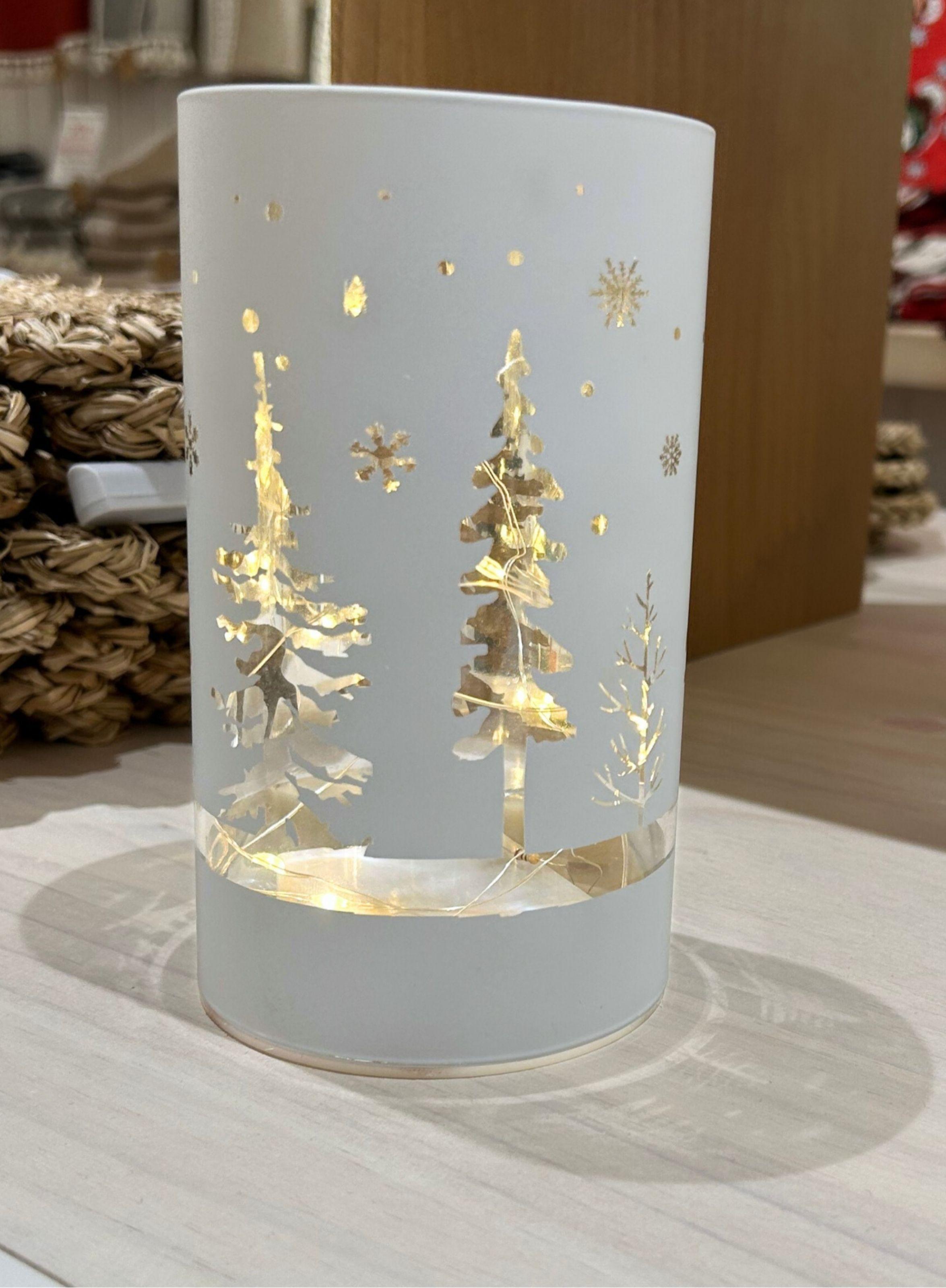 Pack 3 Portavela Led Navideño Gris-5