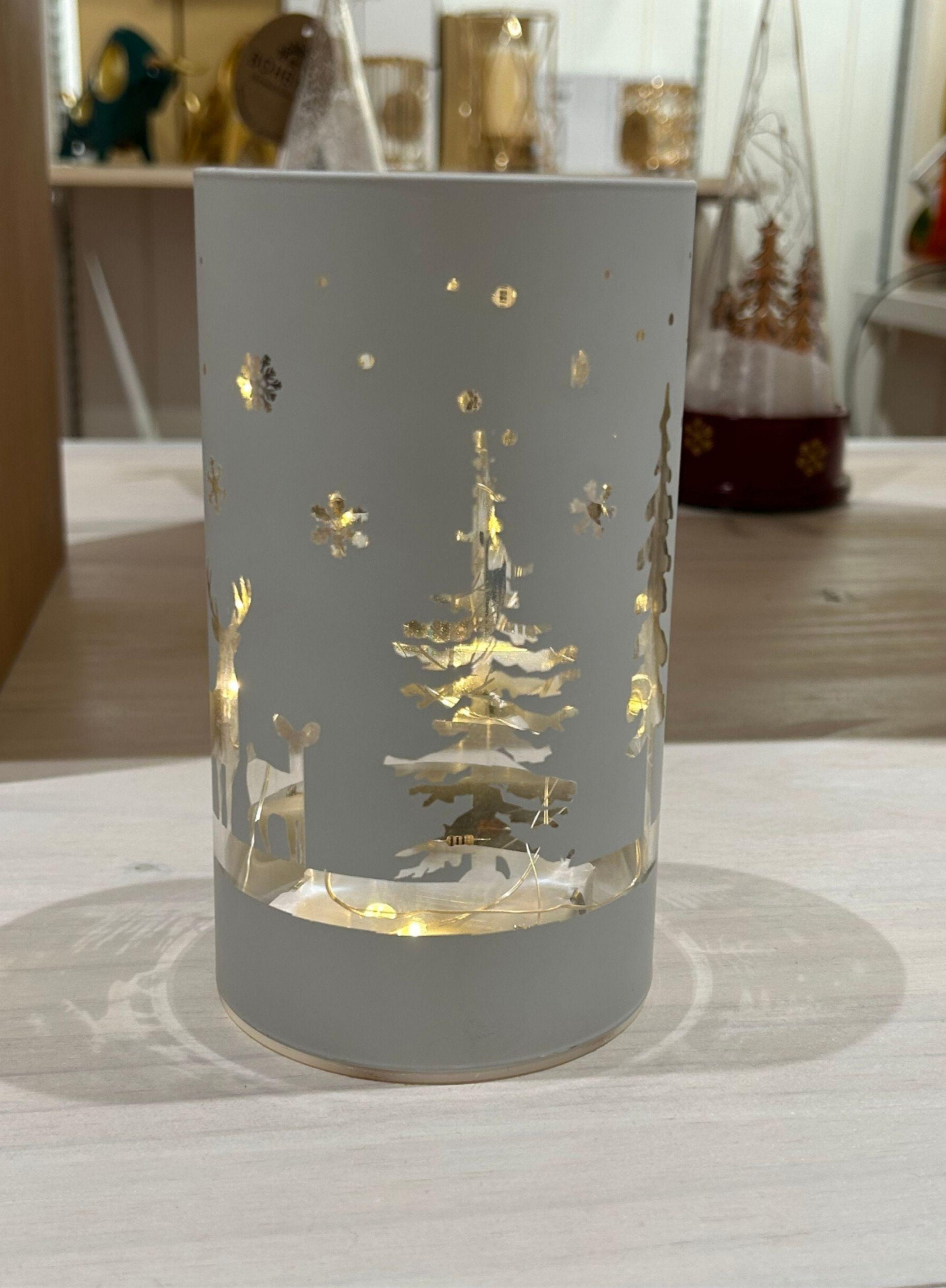 Pack 3 Portavela Led Navideño Gris-6