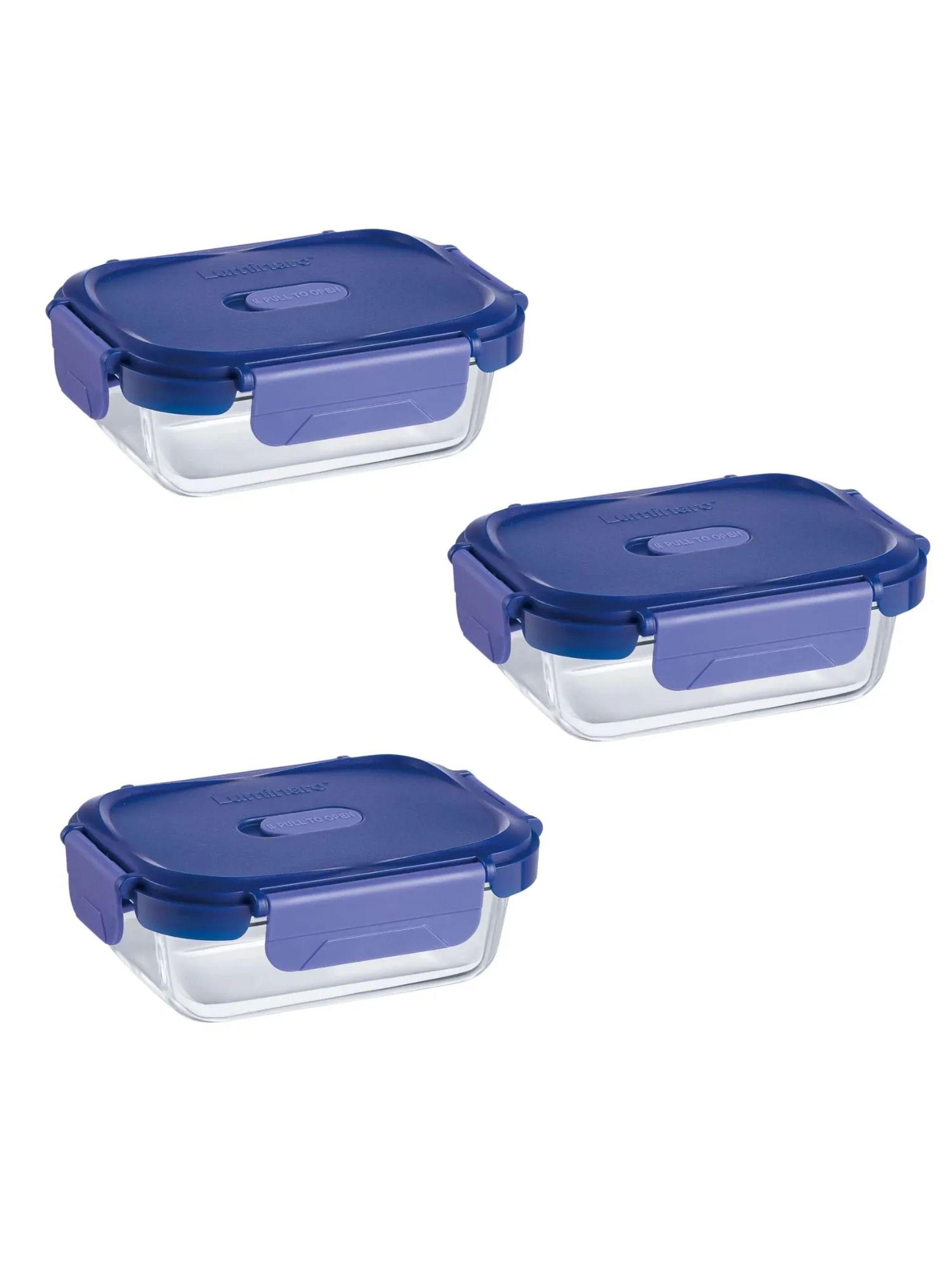 Pack de 3 Contenedores Herm tico de Vidrio Rectangular 370 ml-3