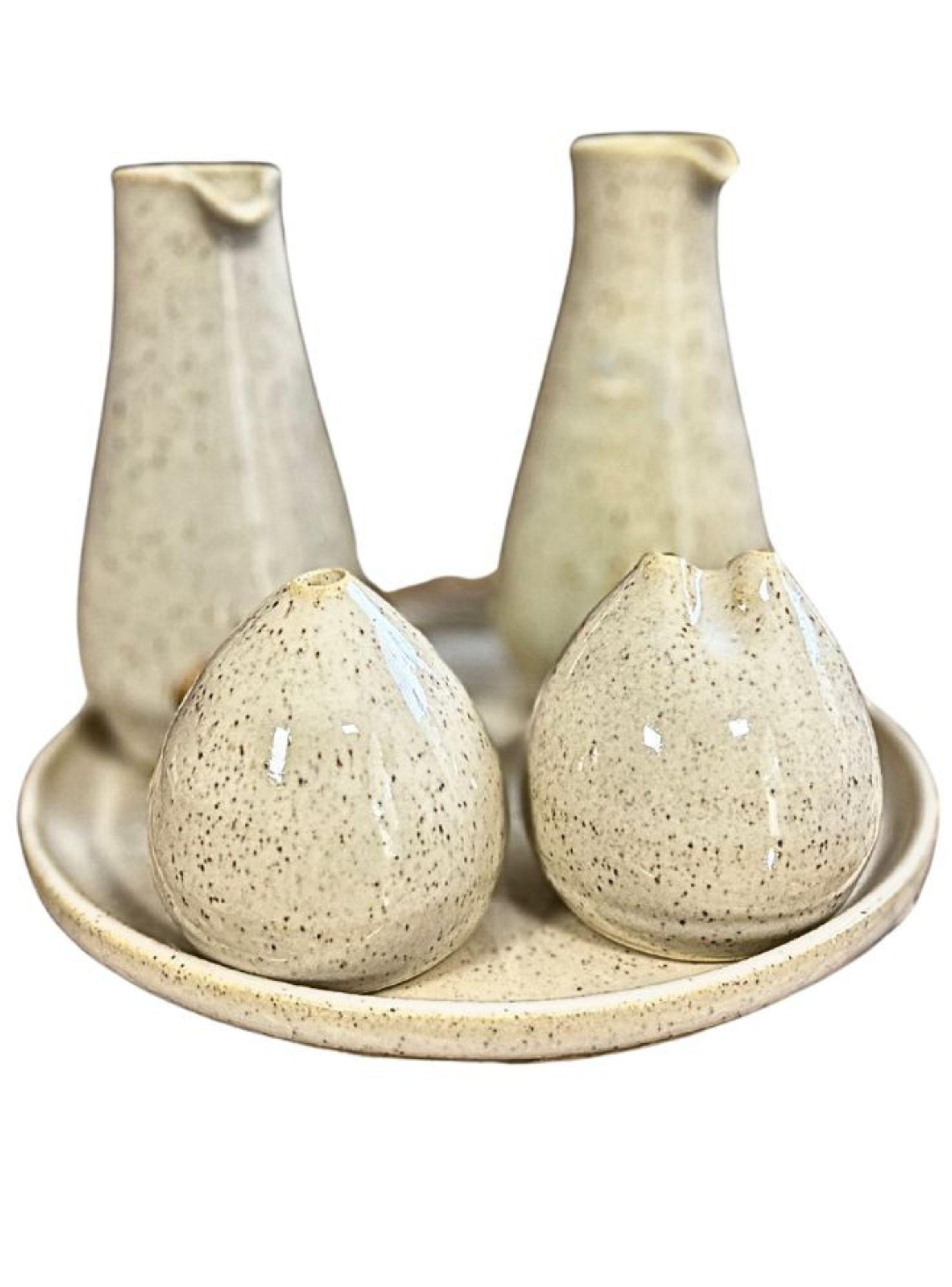 Alcuza 5 piezas Ceramica Gres Beige-3