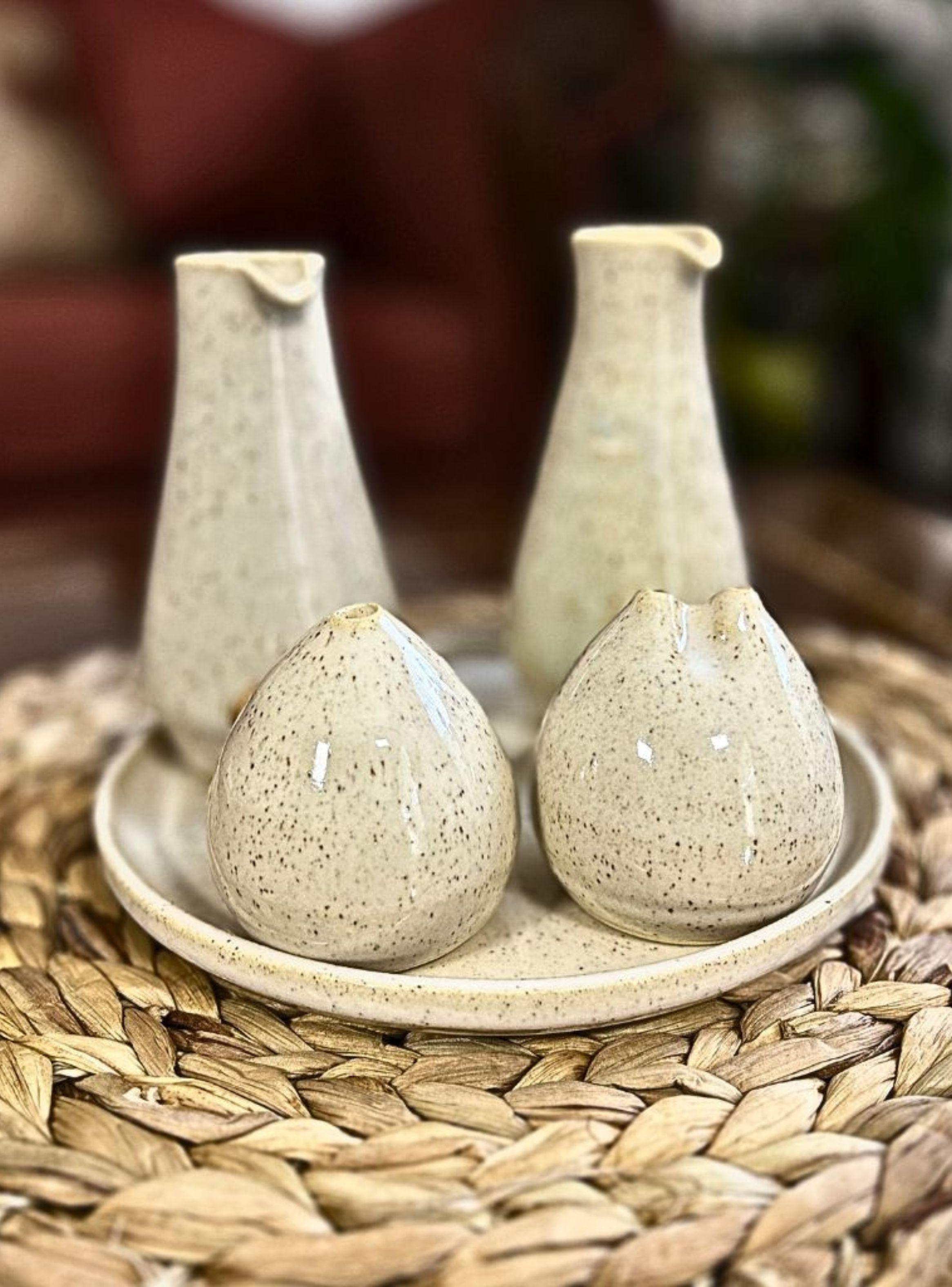 Alcuza 5 piezas Ceramica Gres Beige-4