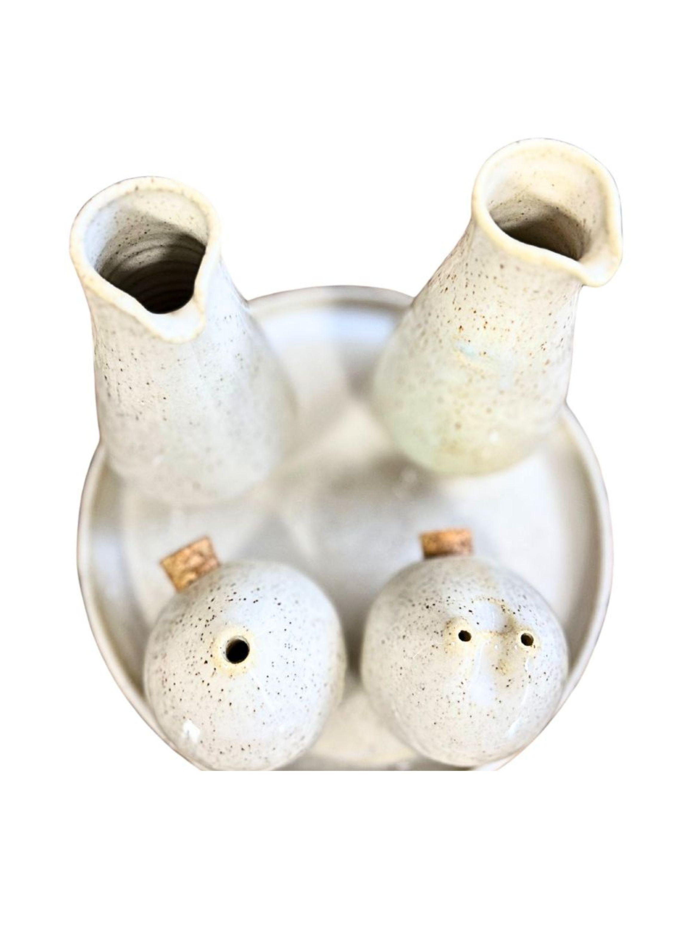 Alcuza 5 piezas Ceramica Gres Beige-5