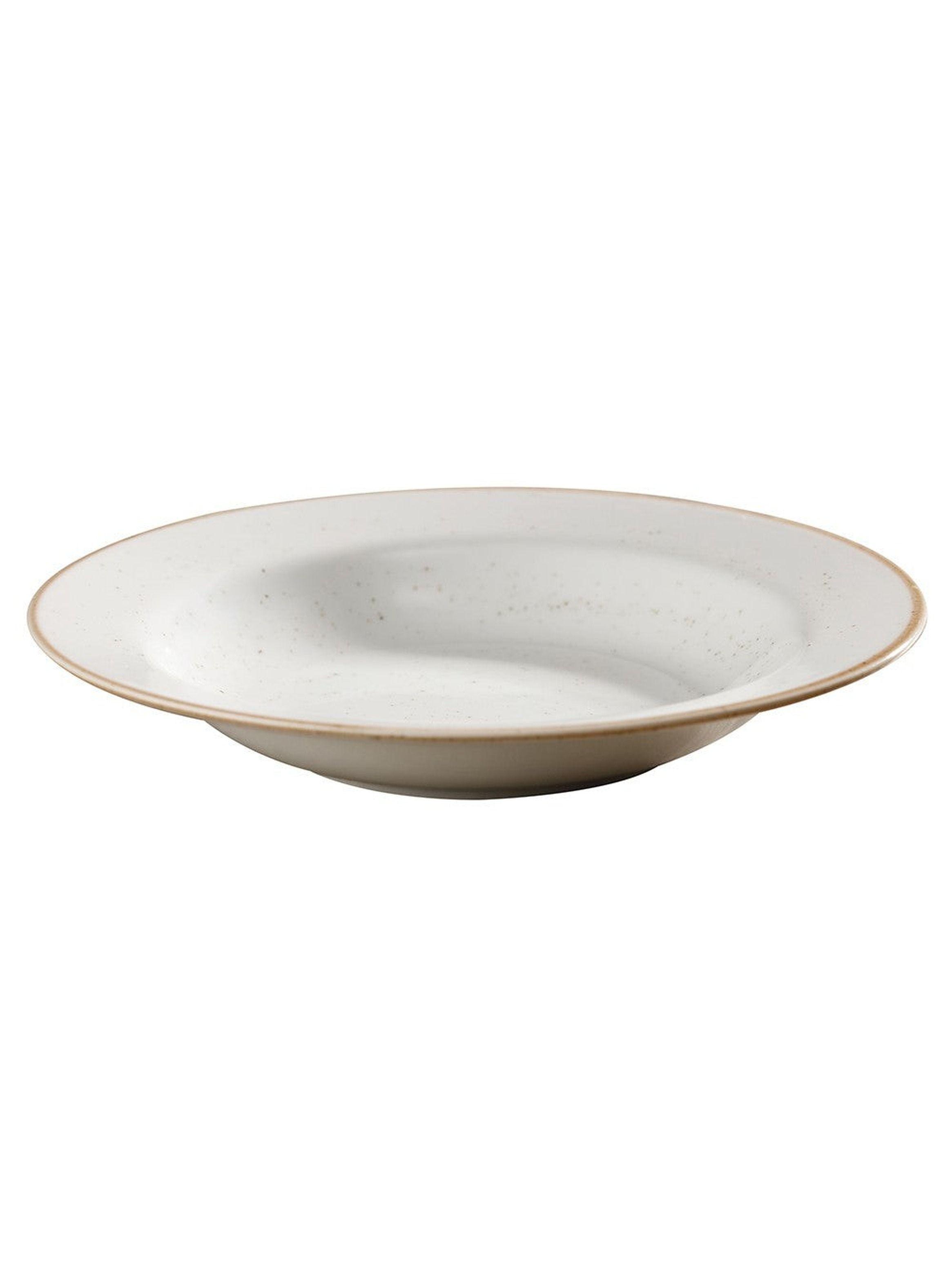 Set de 6 Platos Hondo 23 Cm Blanco Beige Artisan-2