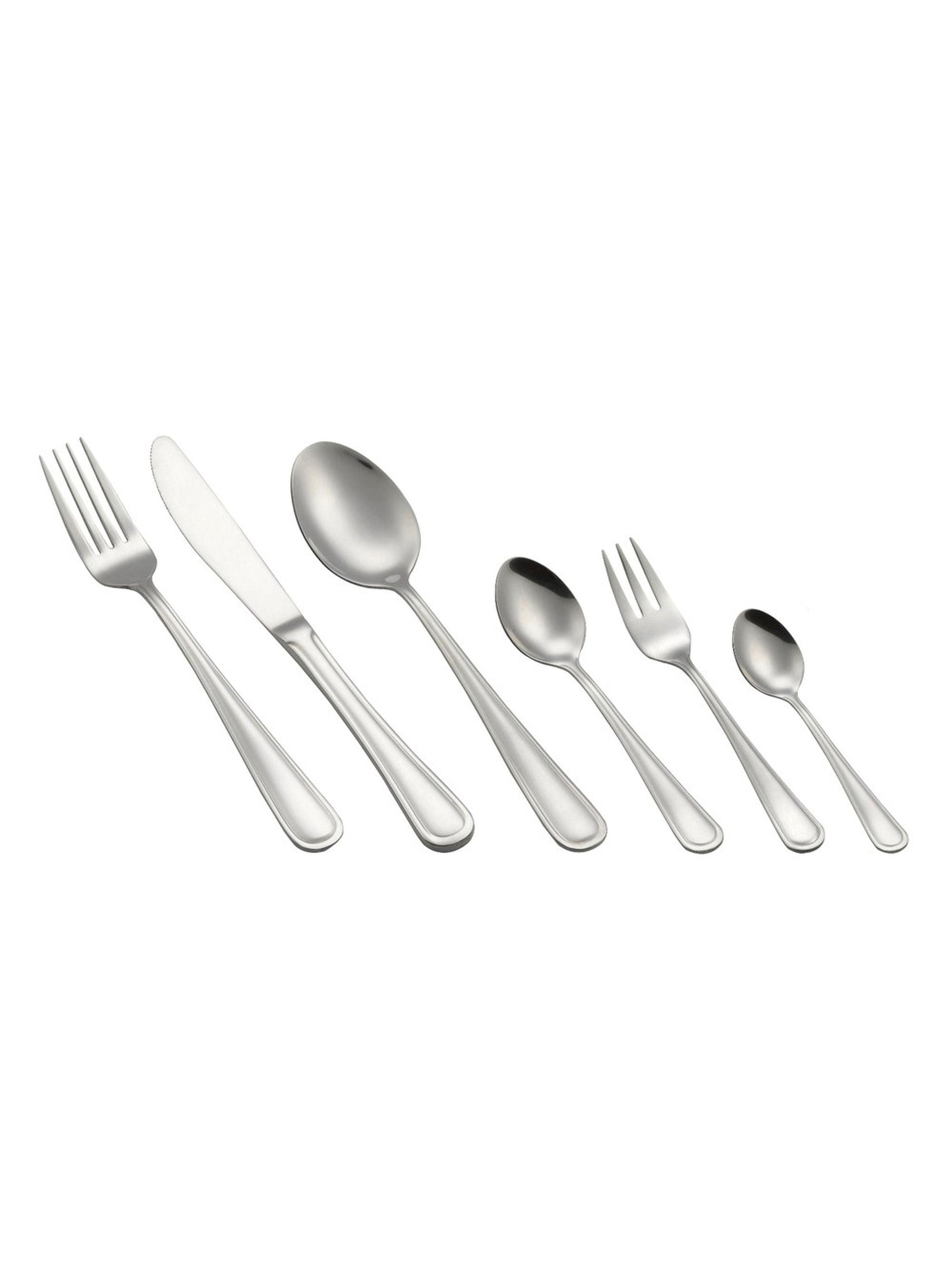 Set Mantel redondo 220 cm gris y Cuchiller a 72 piezas para 12 personas-5