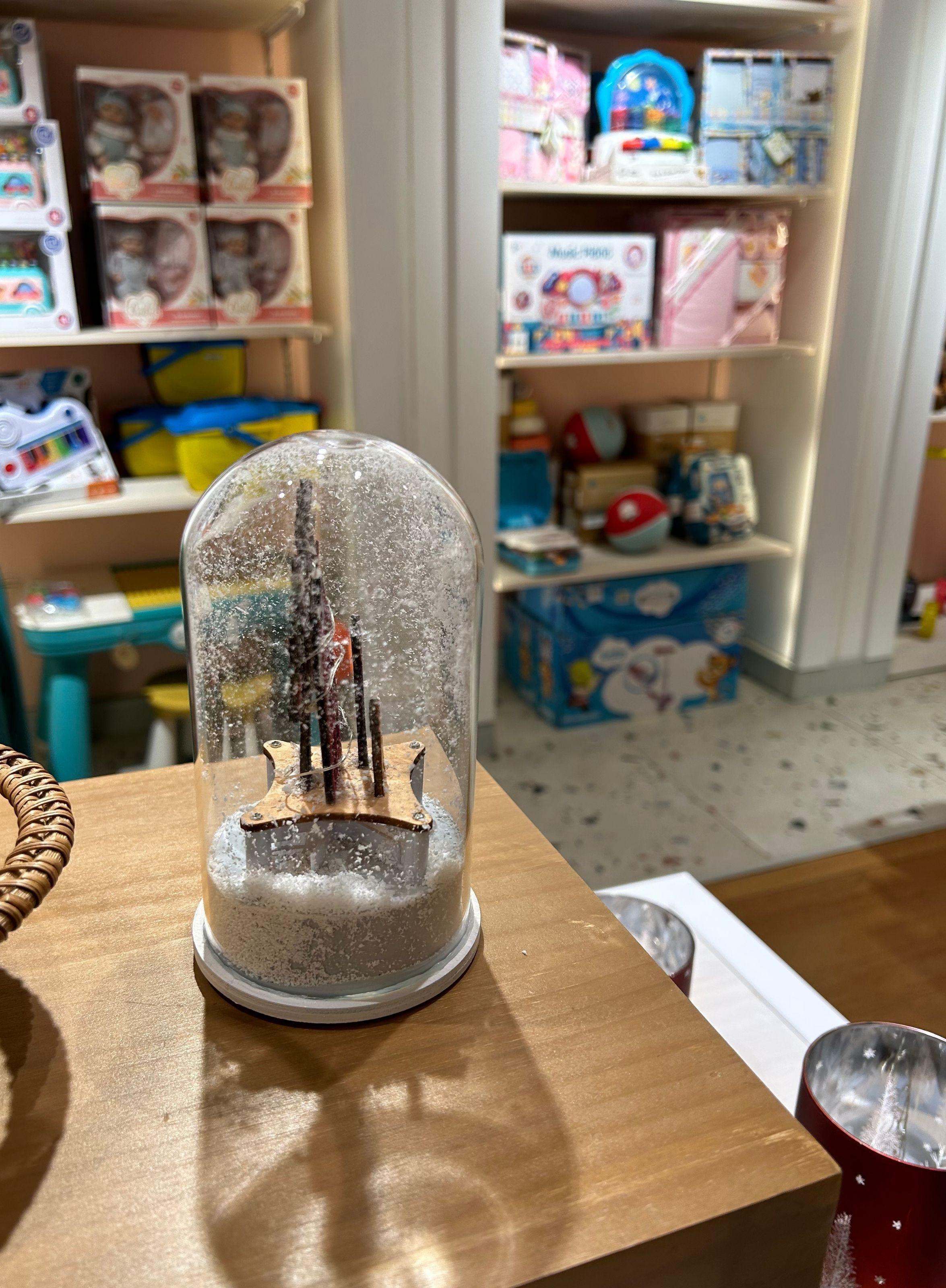 Adorno Navidad Blanco, luminoso, nieve en movimiento Diseño Reno-2