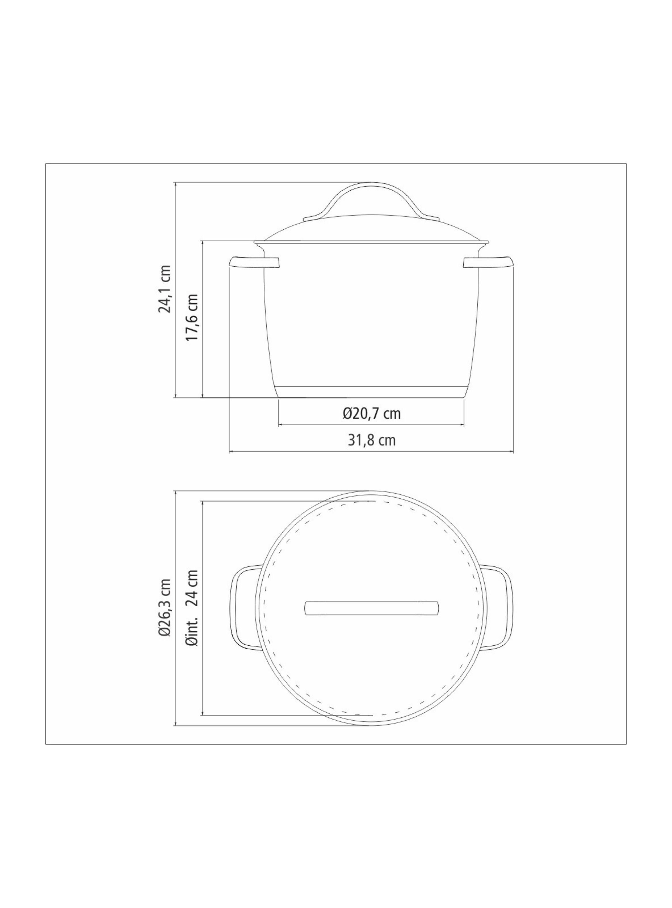 Olla Alta de Acero Triple Fondo 24cm 7 5L Tramontina Allegra-5