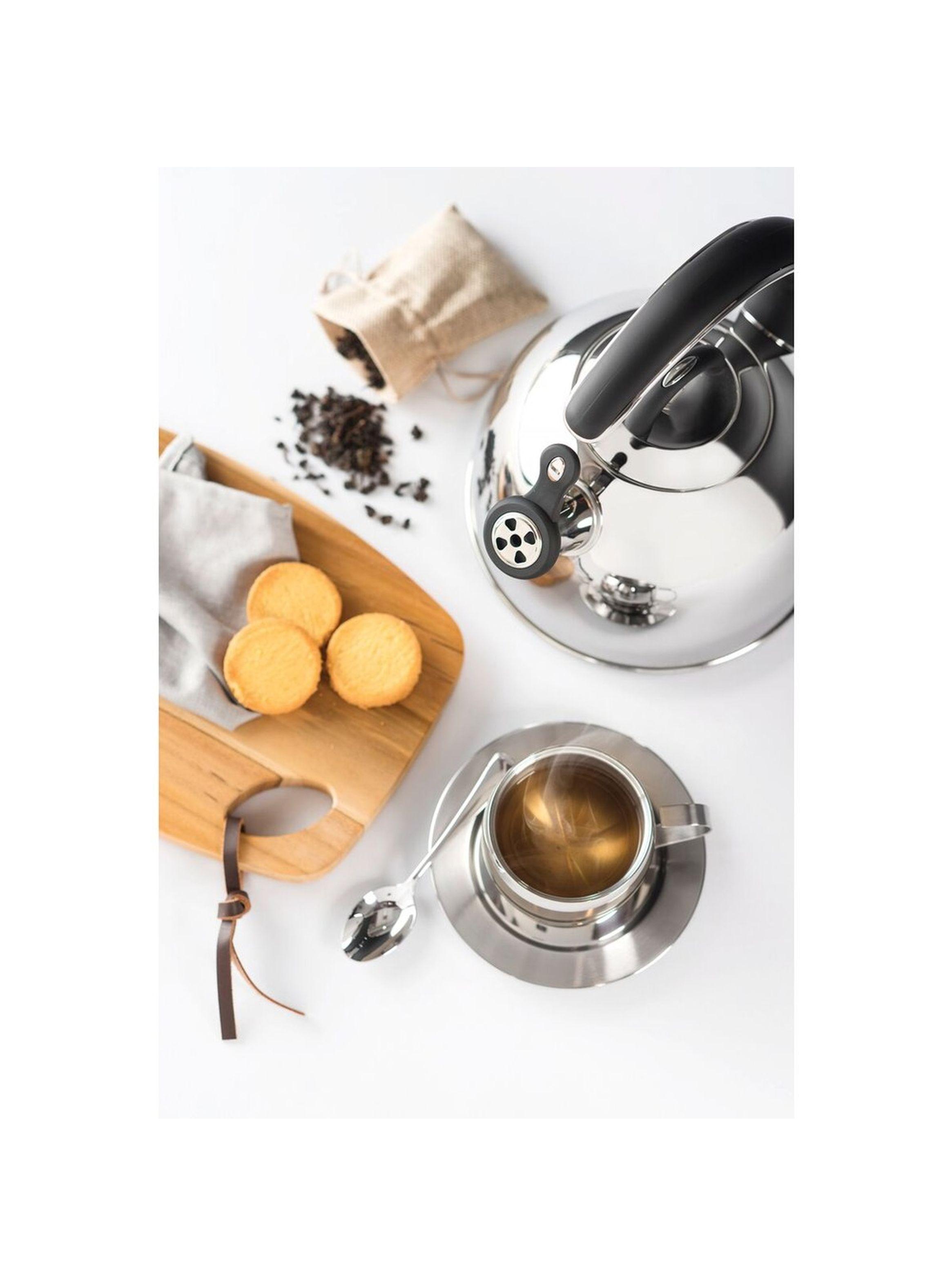 Juego de tazas Tramontina para t y cappuccino de acero inoxidable terminaci n brillante 2 piezas-3