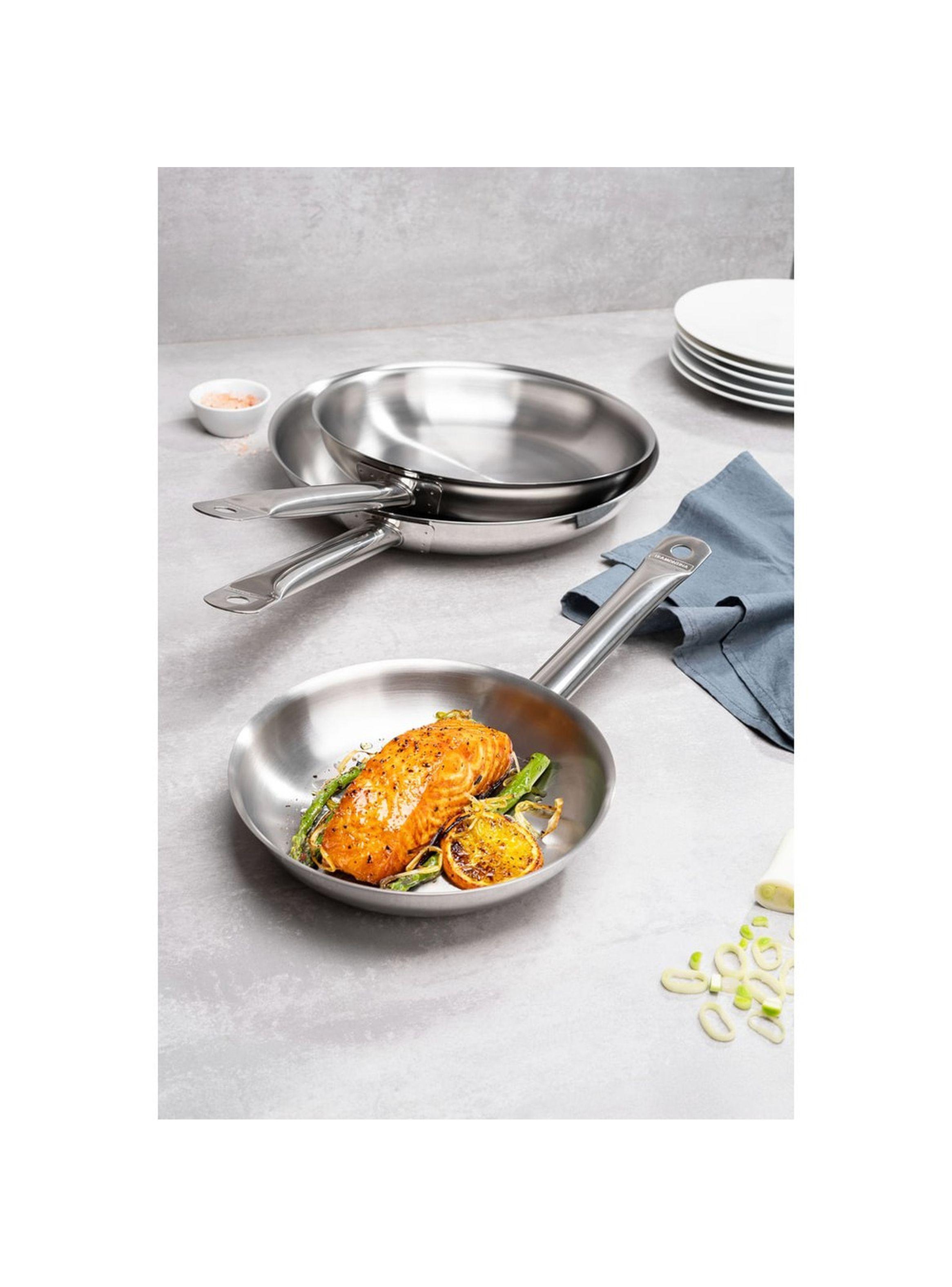 Sart n Tramontina Professional raso de acero inoxidable fondo triple con mango 20 cm 1 1 L-2