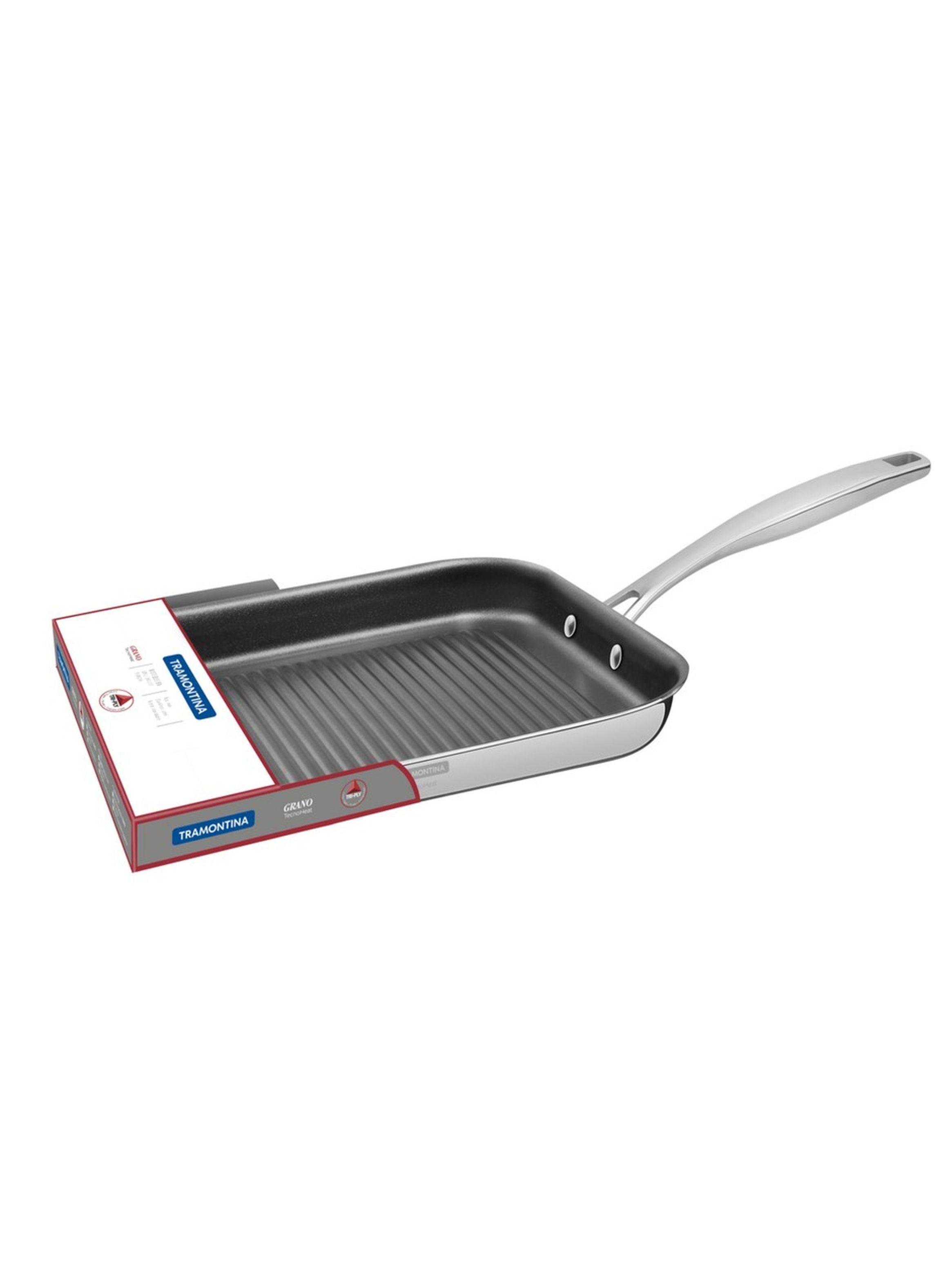 Plancha Grano de acero inoxidable con revestimiento interno antiadherente de 1 9 l Tramontina-4
