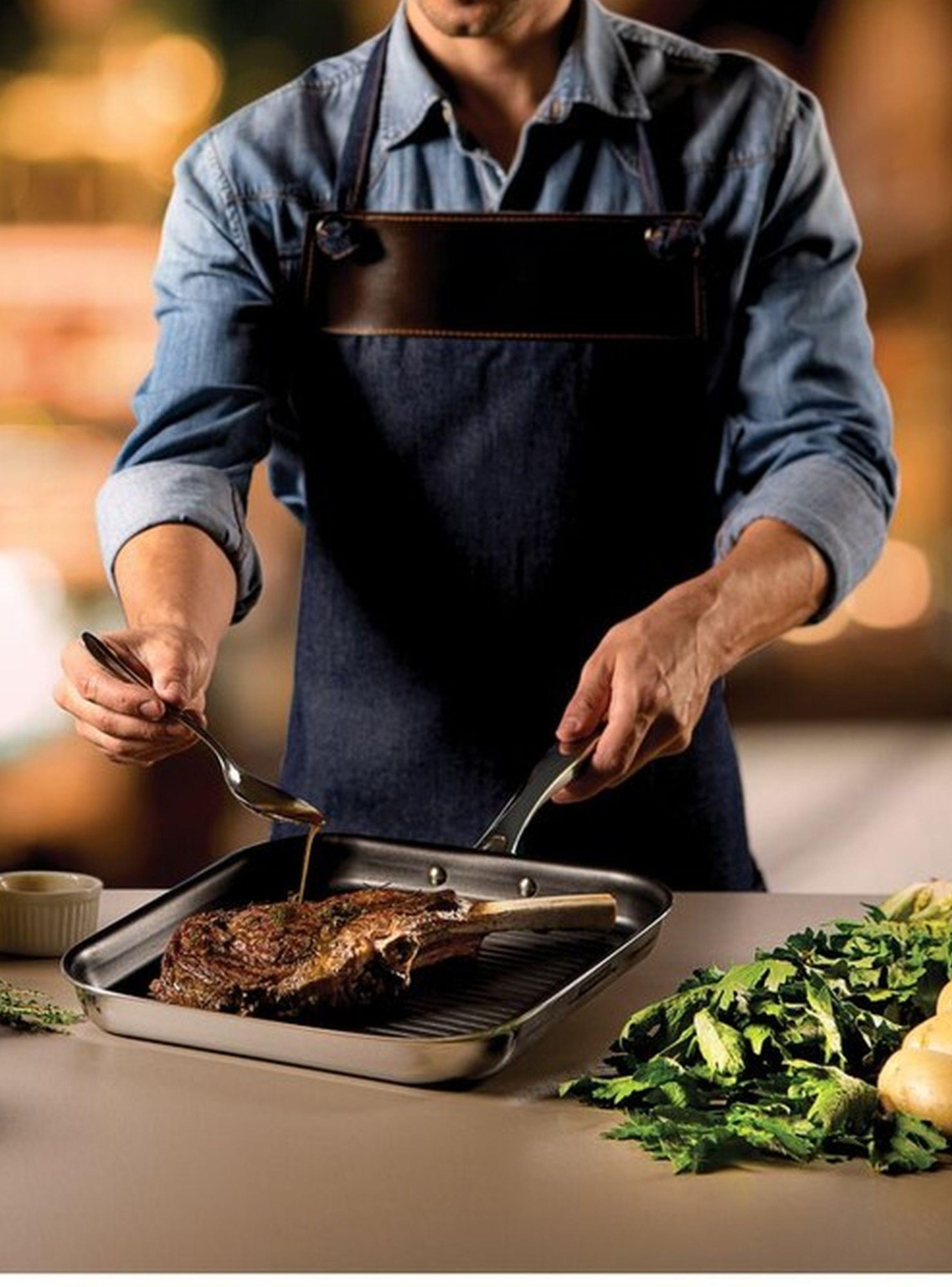Plancha Grano de acero inoxidable con revestimiento interno antiadherente de 1 9 l Tramontina-5