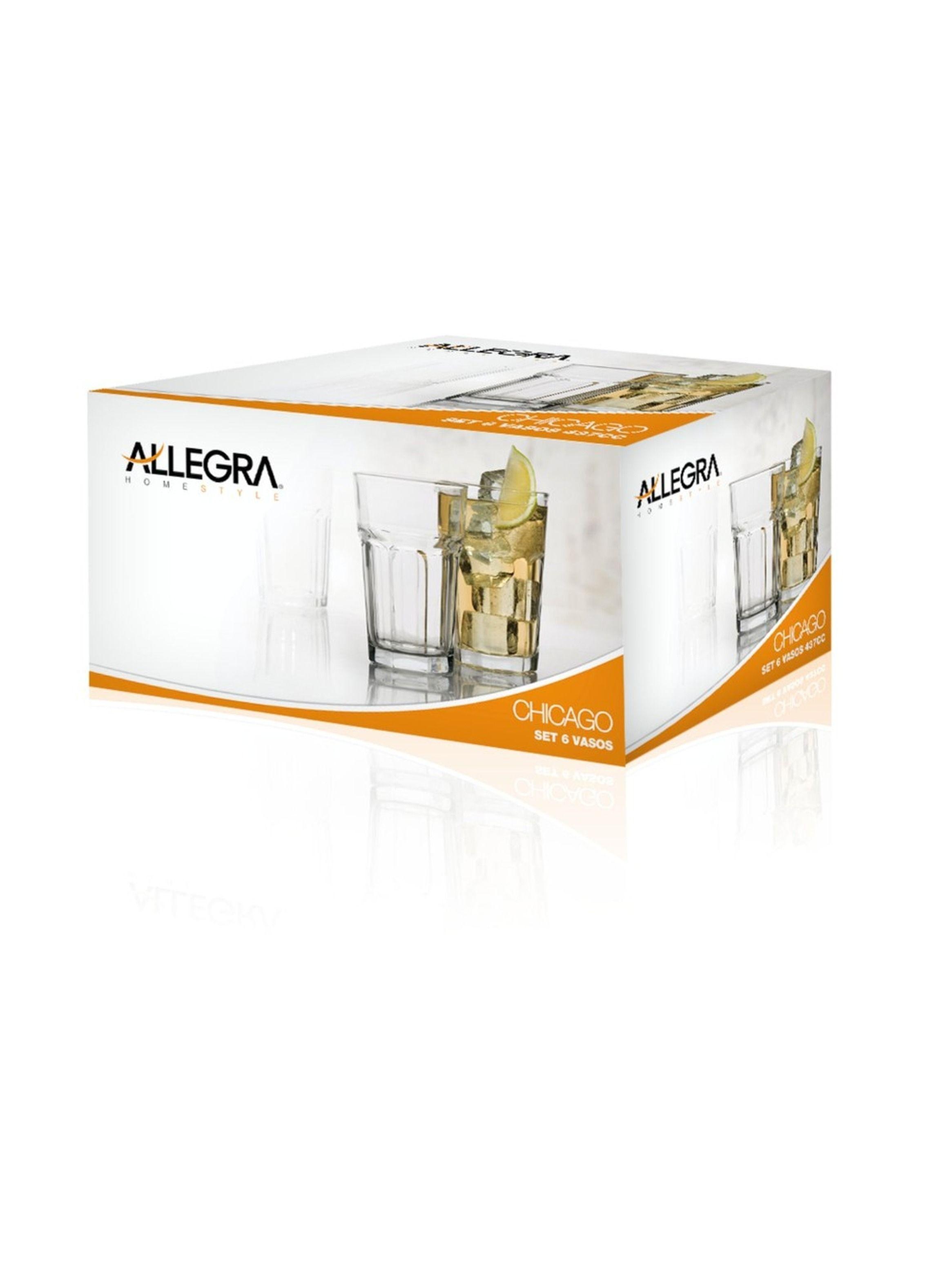 Set De 6 Vasos Altos de Vidrio 437ml Chicago Allegra-4