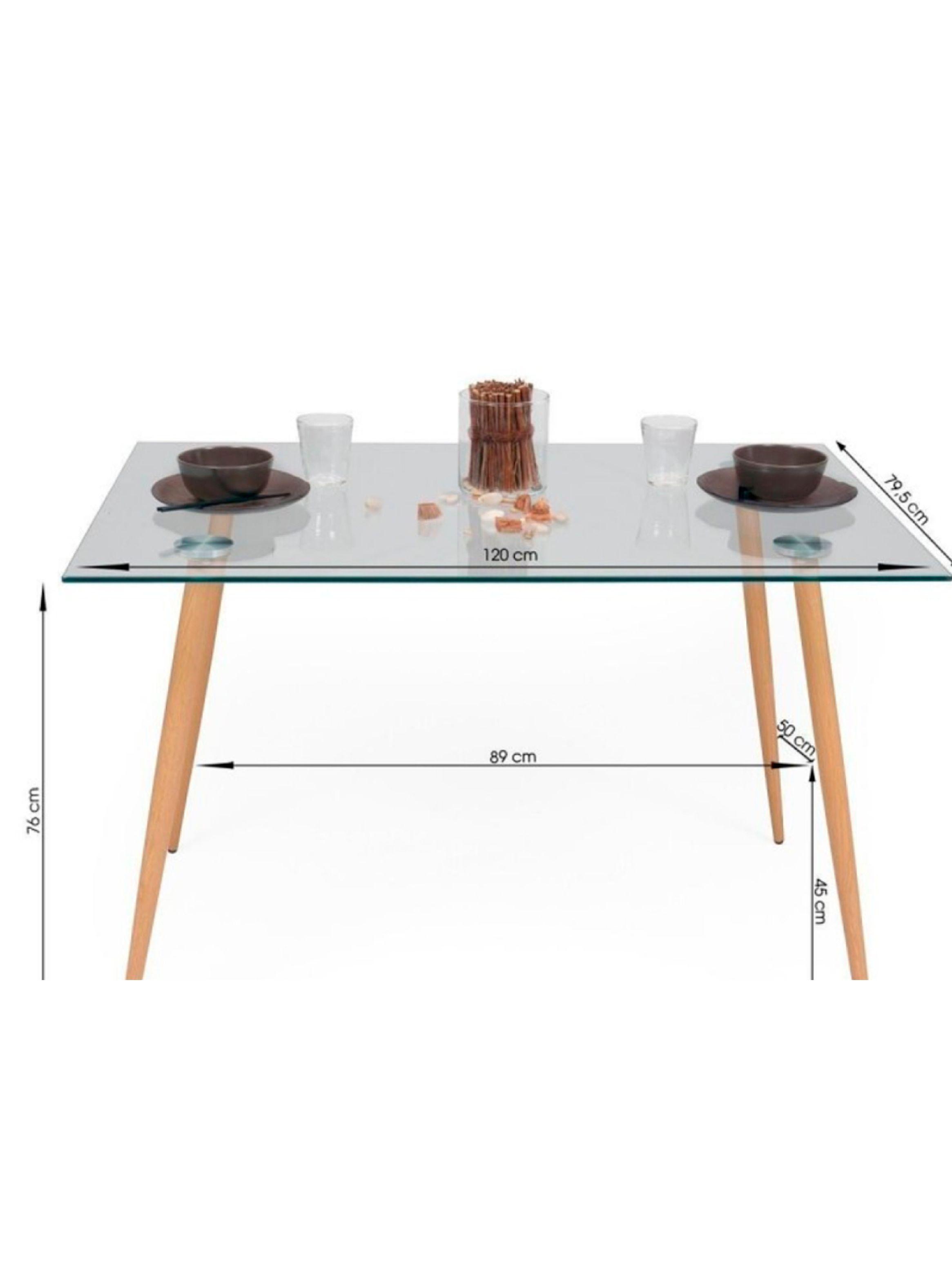 Mesa de Comedor Vidrio Rectangular 120x80-3
