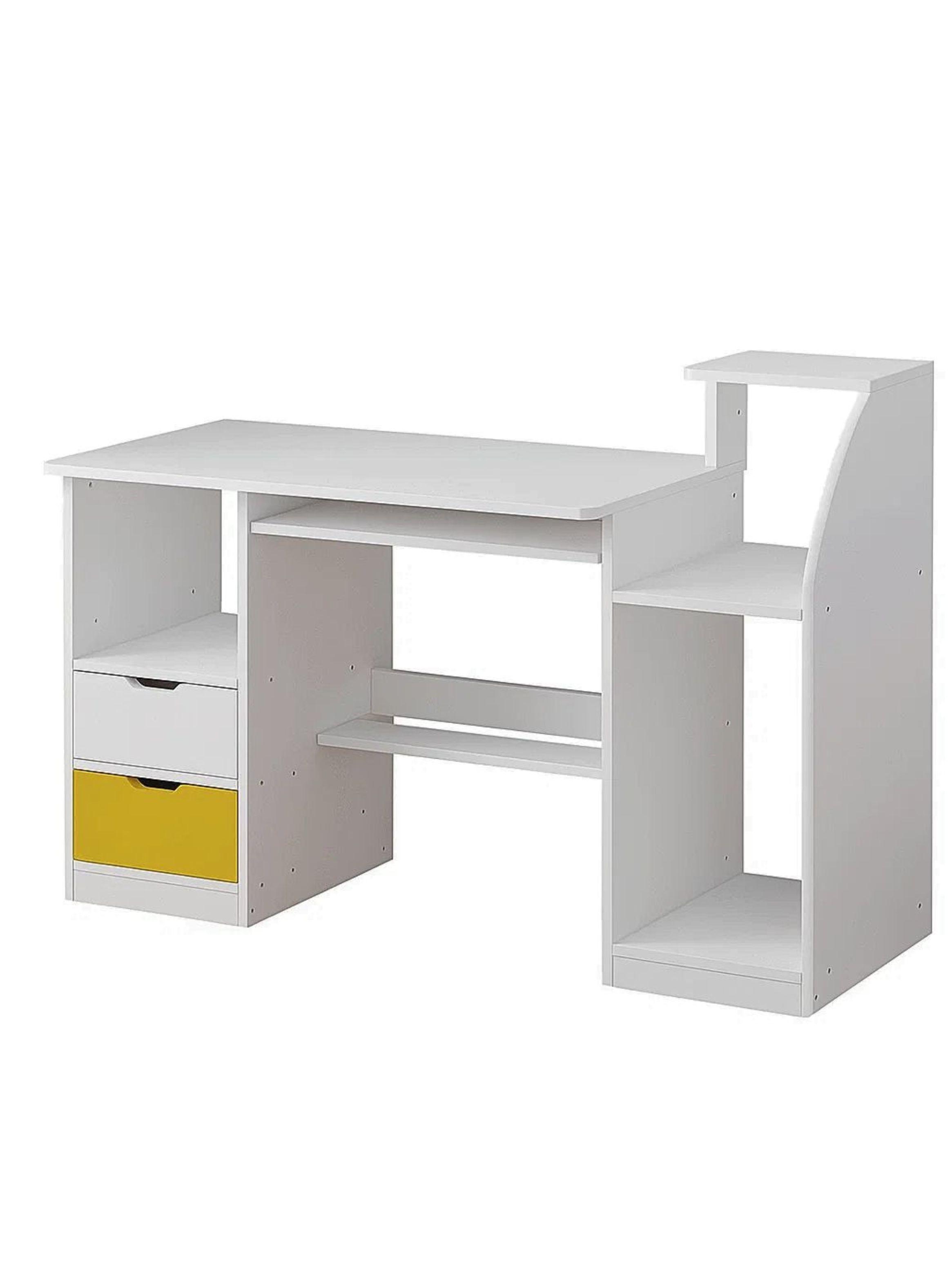 Escritorio Con Cajones y Repisas Blanco Buenos Aires-2