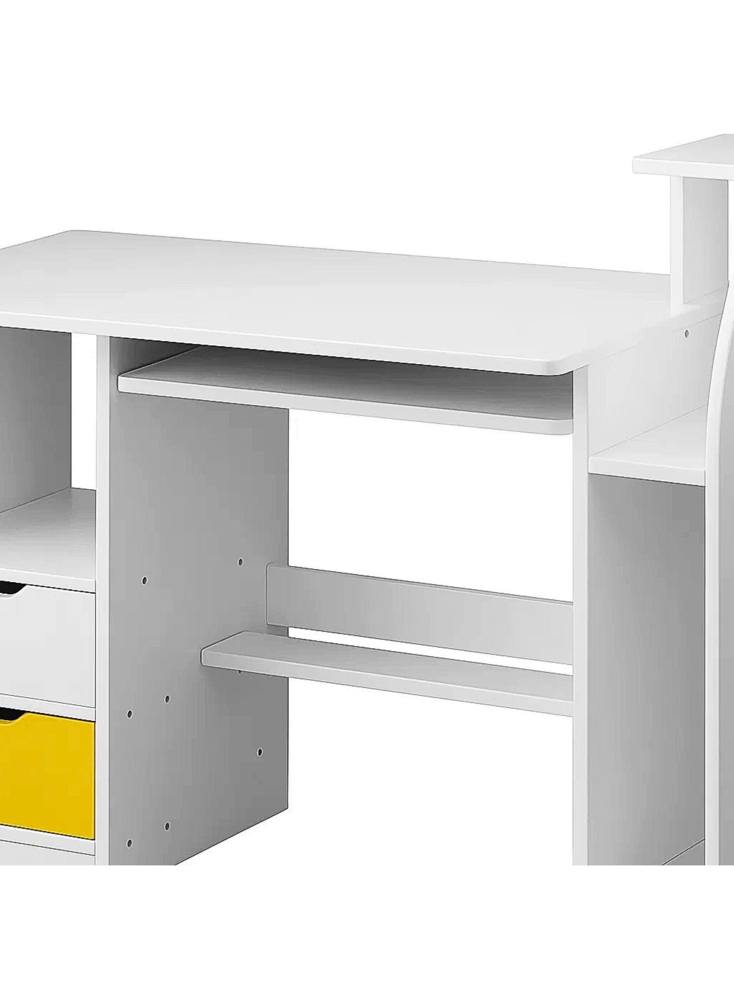 Escritorio Con Cajones y Repisas Blanco Buenos Aires-4