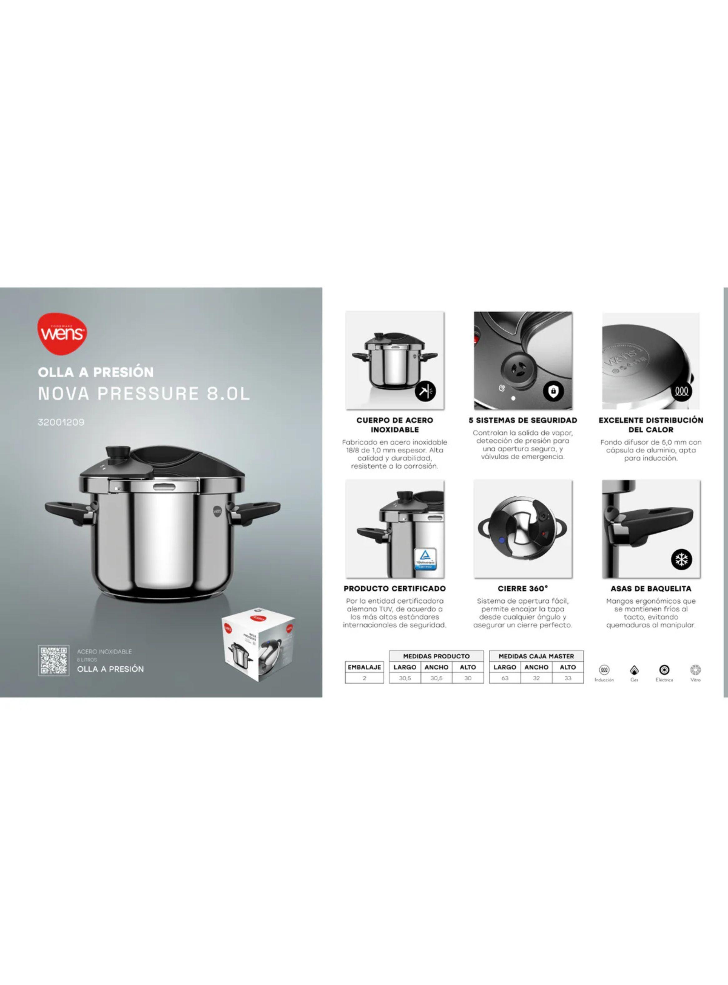 Olla a Presi n de Acero inoxidable 8L Nova Pressure Wens-2