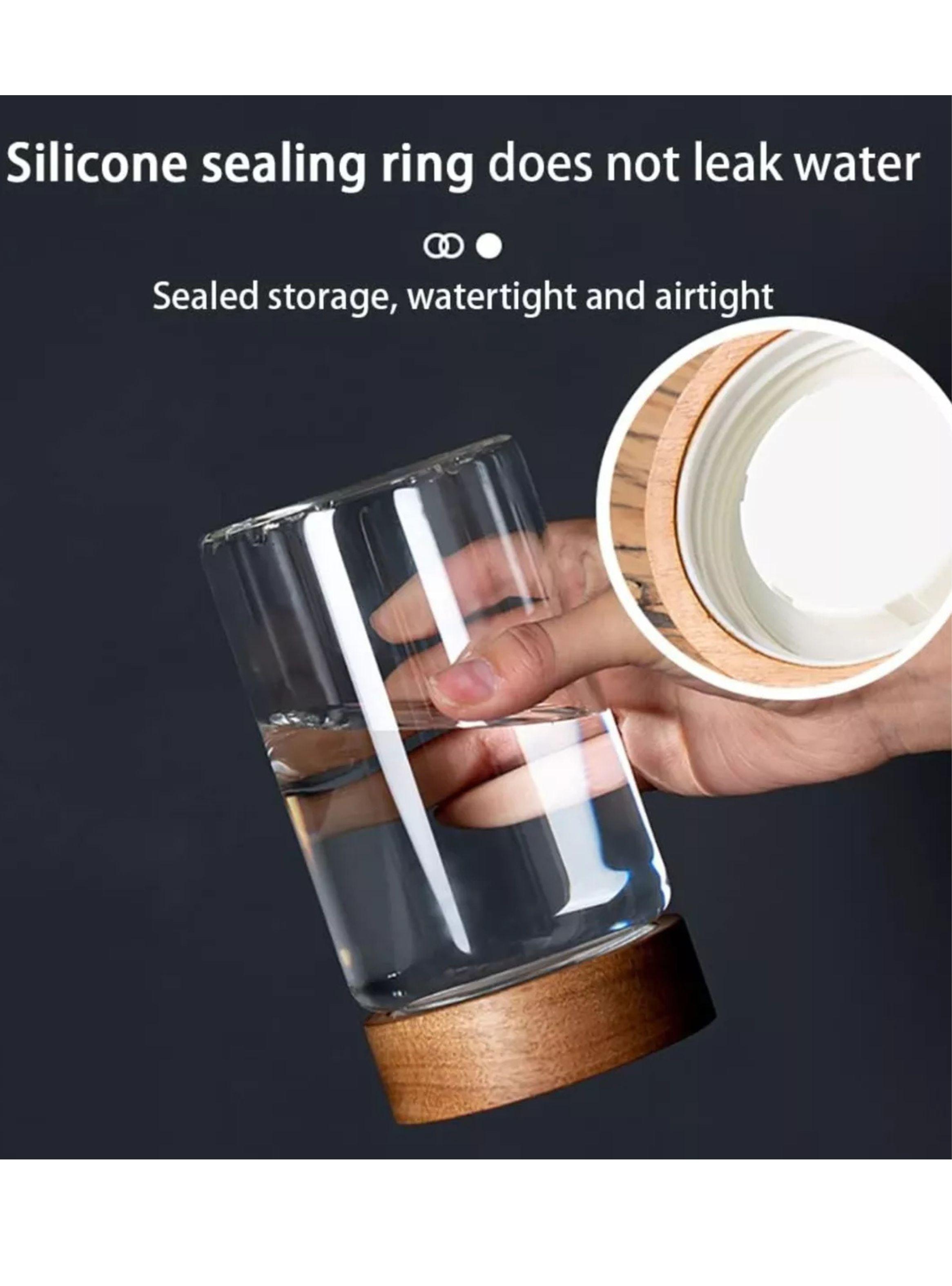 Set de 3 Frascos de Vidrio con tapa de Madera 1000 ml-2