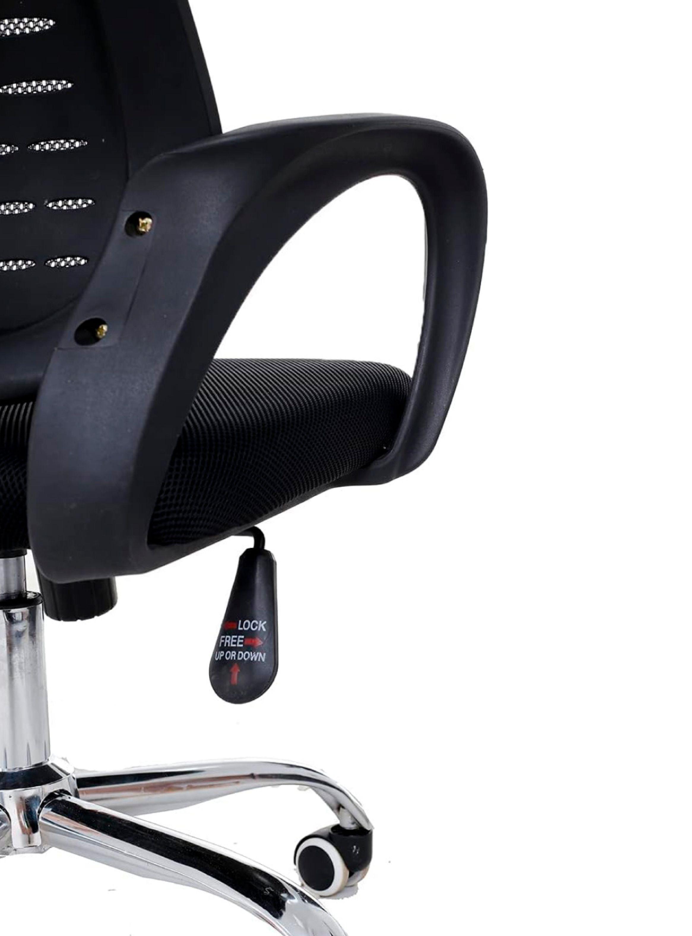 Silla oficina simply mesh negra con apoyabrazos y cabeza-2