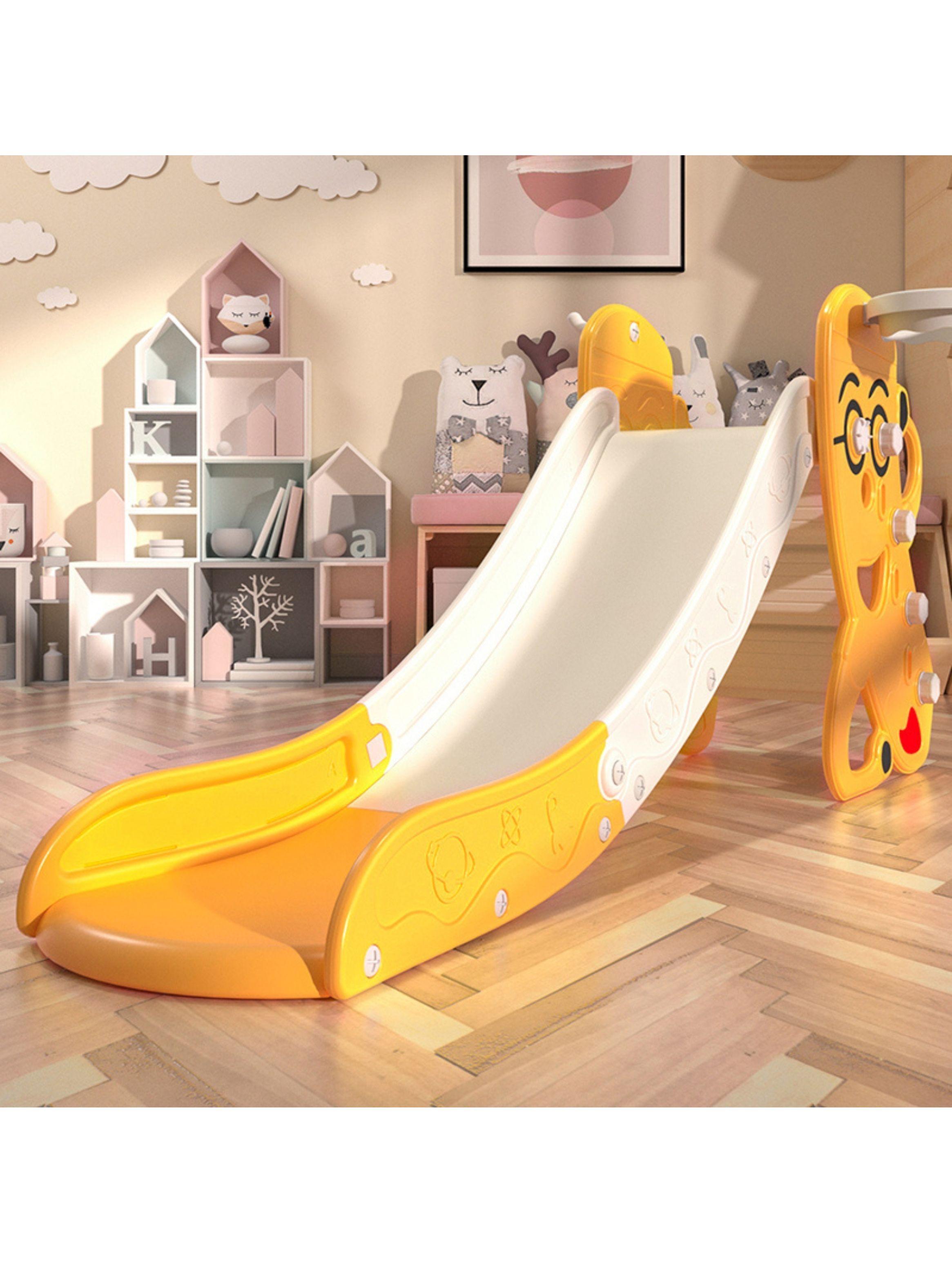 Resbalin Tobogan Con Aro Basket Y Pelota 175cm x 80cm Amarillo-2