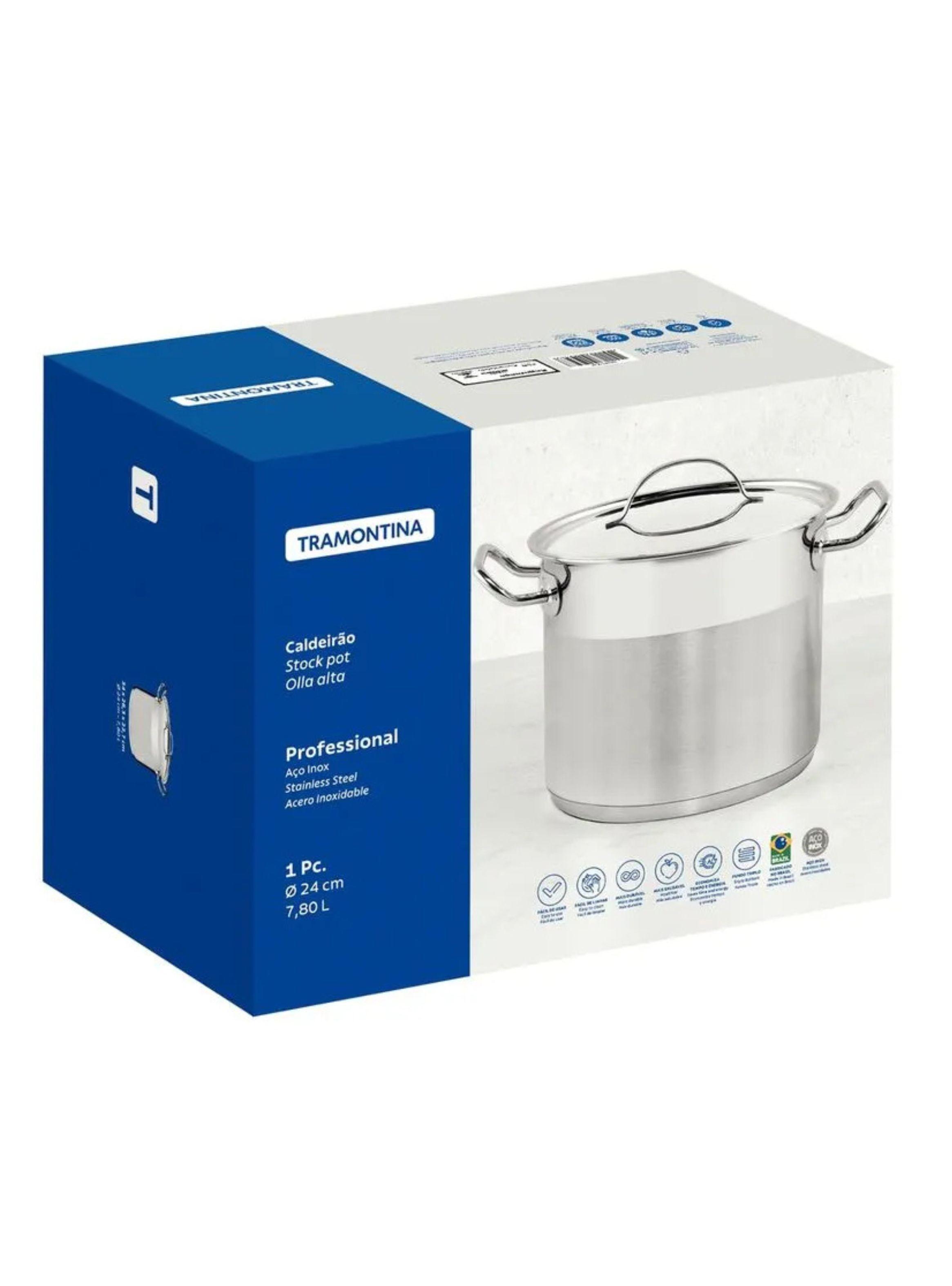 Olla Alta de Acero Inox 24 cm 7 8 L Tramontina Profesional-8