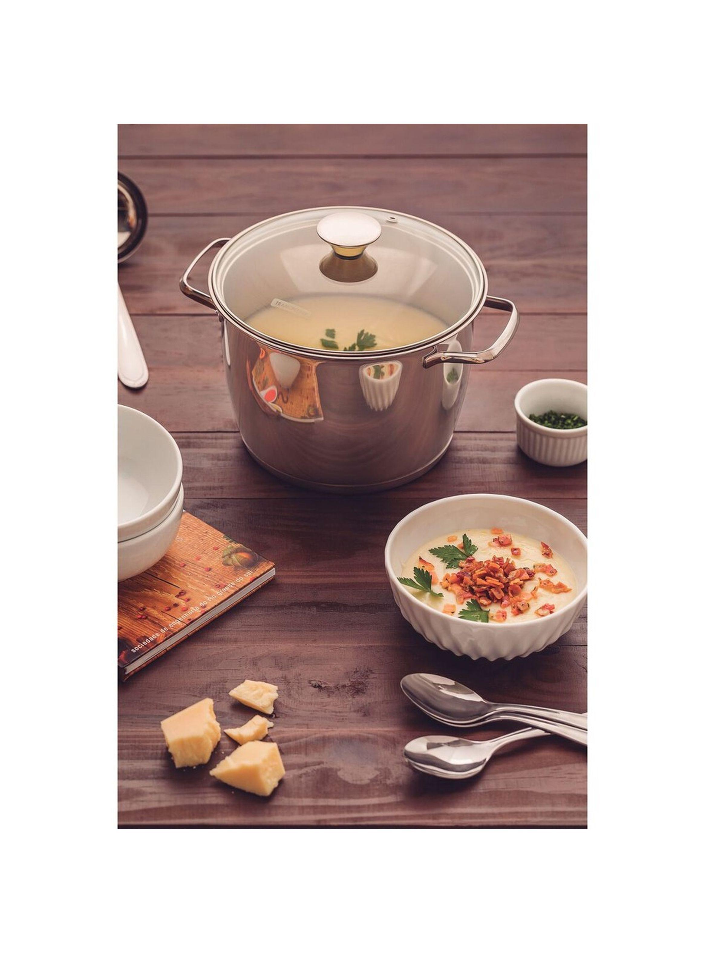 Olla Allegra de acero inoxidable con fondo triple y tapa de vidrio de 24 cm y 7 5 L Tramontina-3