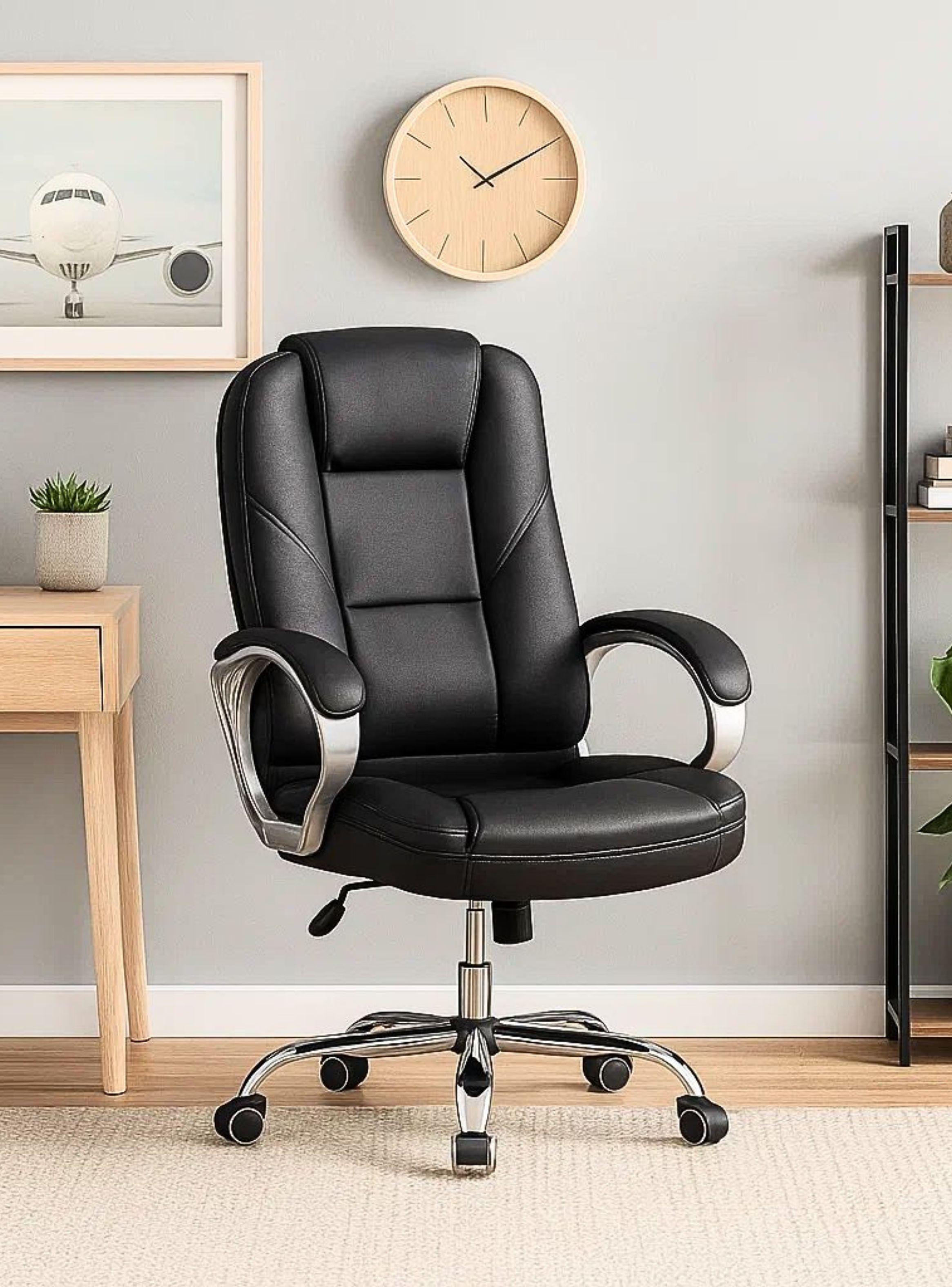 Silla de Oficina Ejecutiva Magnus Cuero Sint tico Negro-2