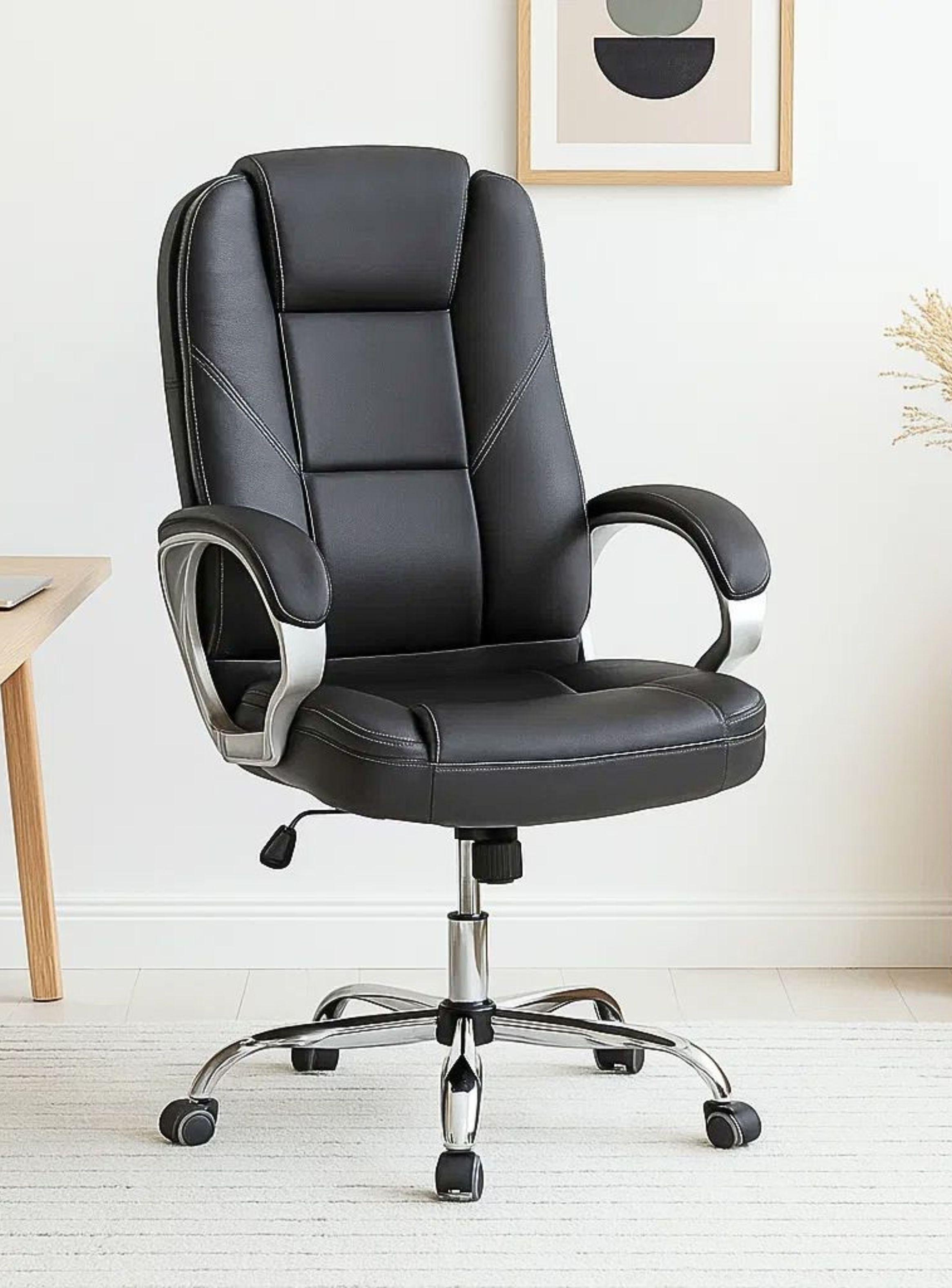 Silla de Oficina Ejecutiva Magnus Cuero Sint tico Negro-3