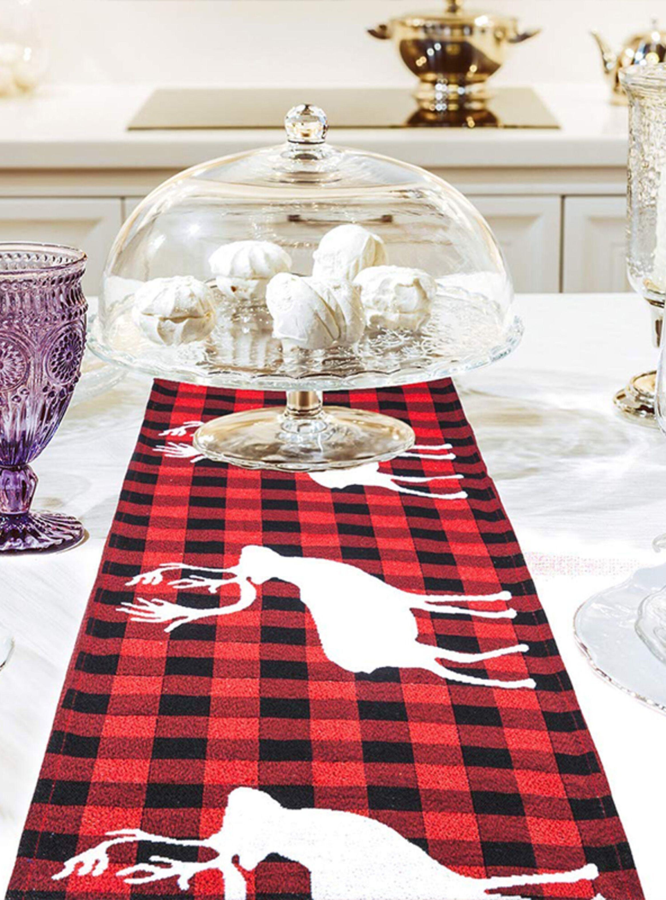 Camino de Mesa Navideño Bordado Reno Blanco 180 cm x 35 cm - Bohemik-2