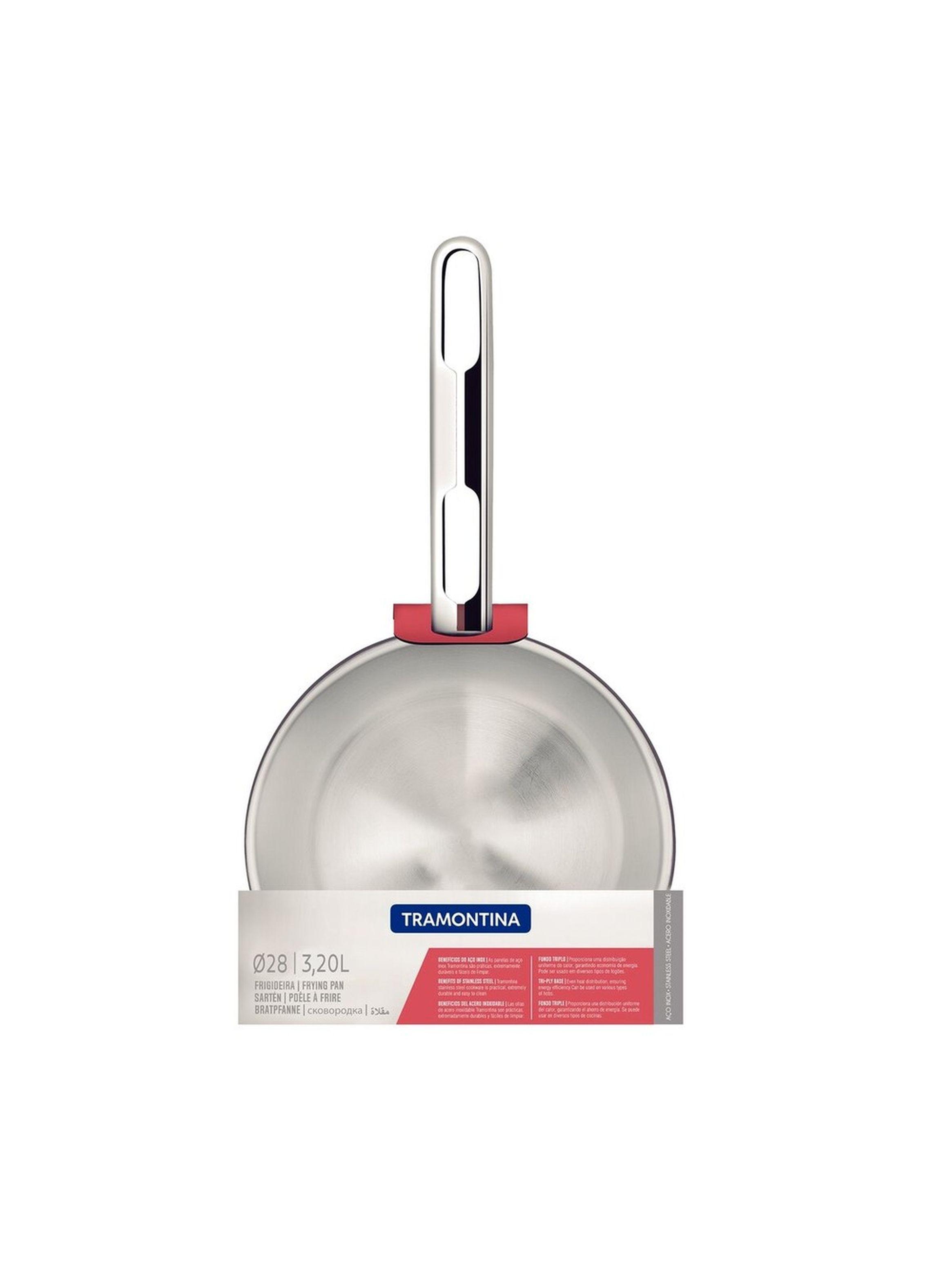 Sart n Allegra de acero inoxidable con fondo triple de 28 cm Tramontina-4