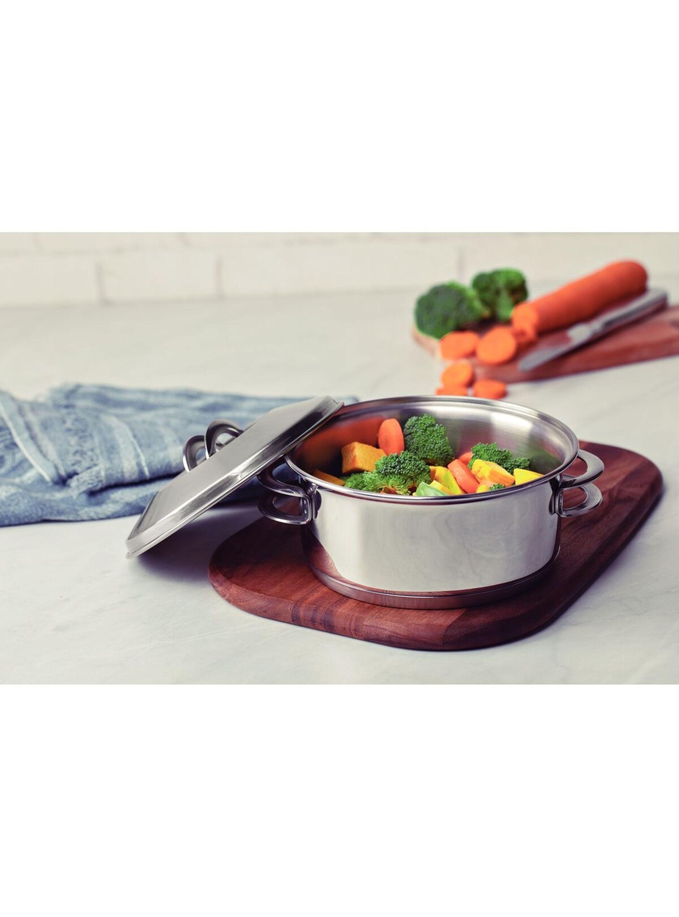 Cacerola Tramontina Solar rasa de acero inoxidable fondo triple con tapa y asas 16 cm 1 4 L-3