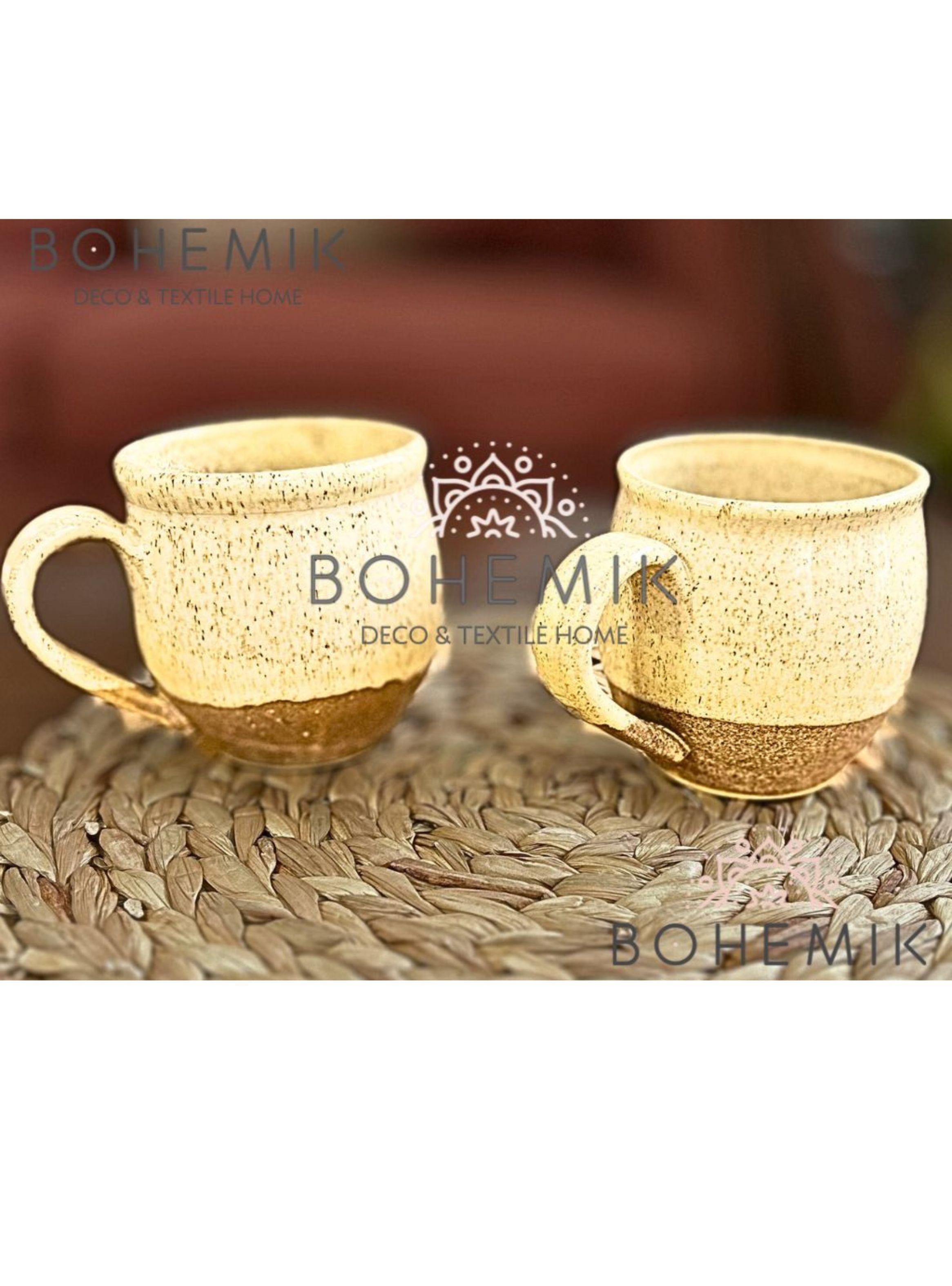 Set 2 Mug color Beige Tierra Ceramica Gres-2