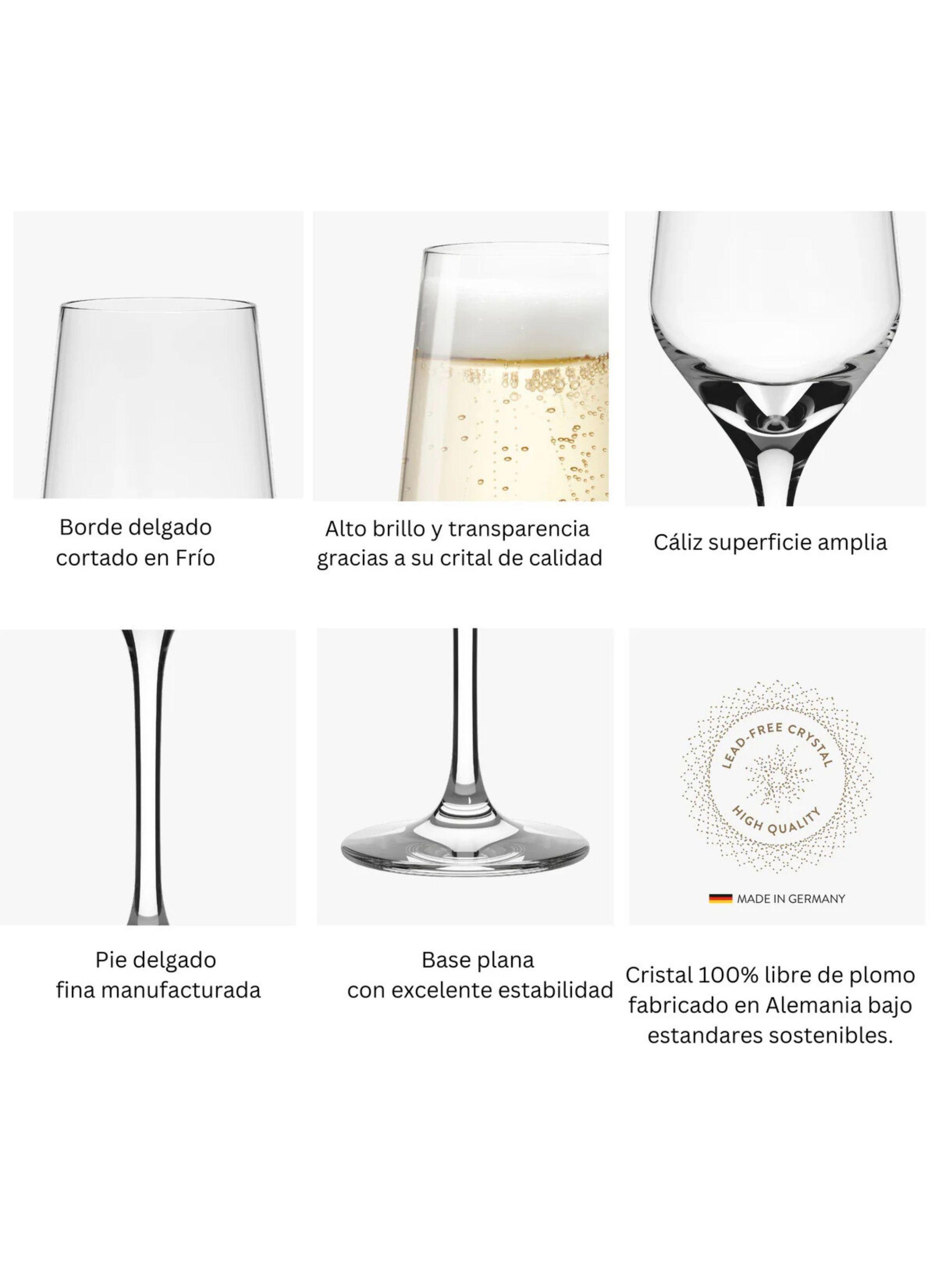 Set 6 Copas Cristal 248 ml Espumante Bekaa Valley Hausmann-3