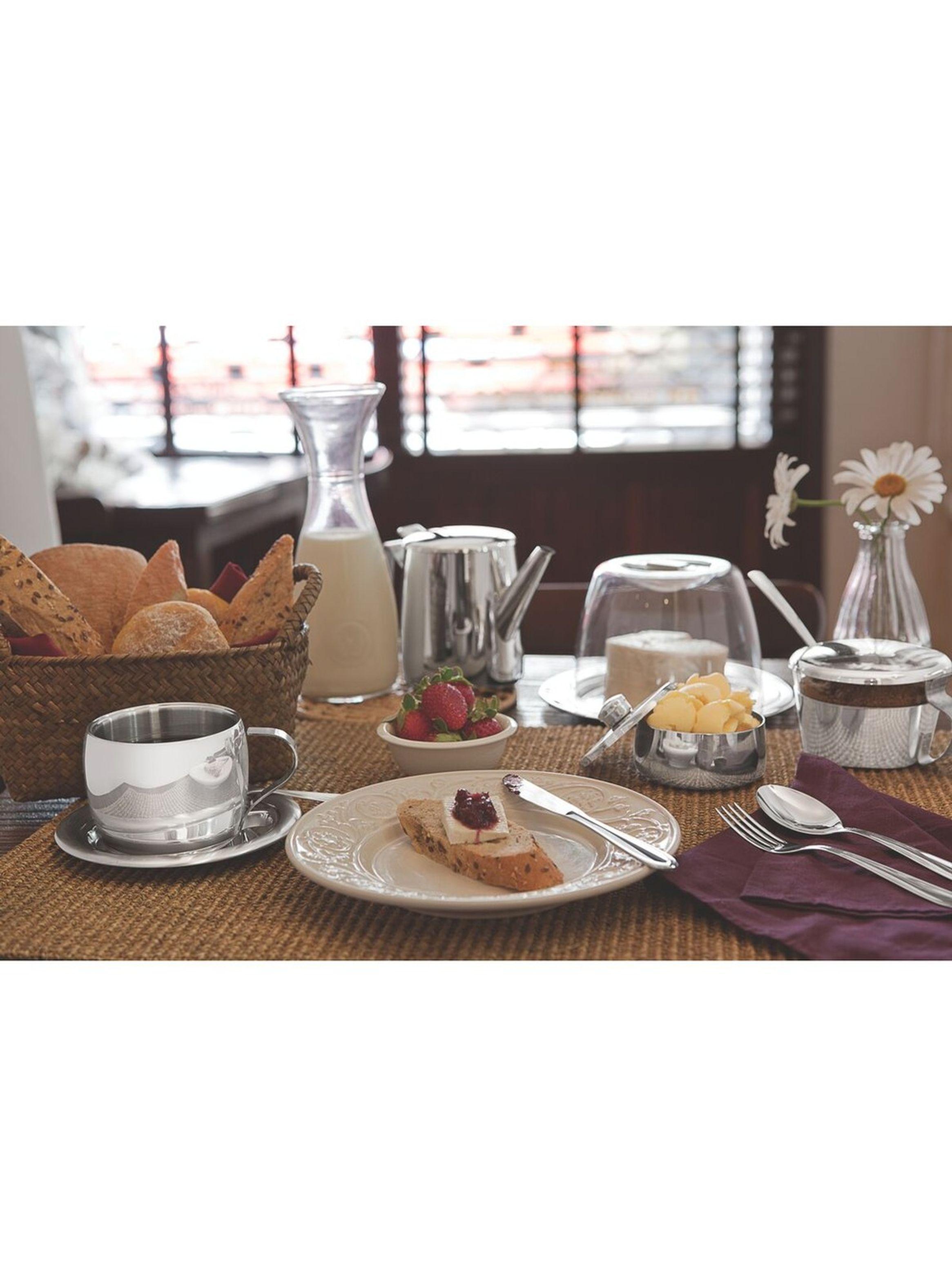 Juego para t y cappuccino Tramontina de acero inoxidable terminaci n brillante con tazas platos y-7