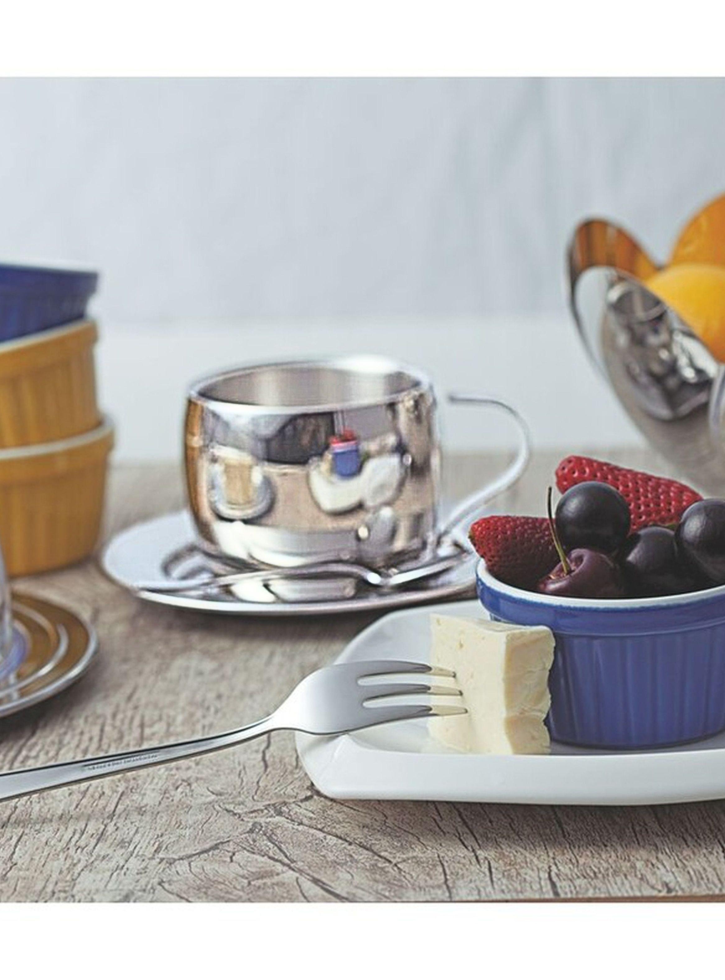 Juego te y cappuccino Tramontina tazas platos y cucharas de 18 piezas-3