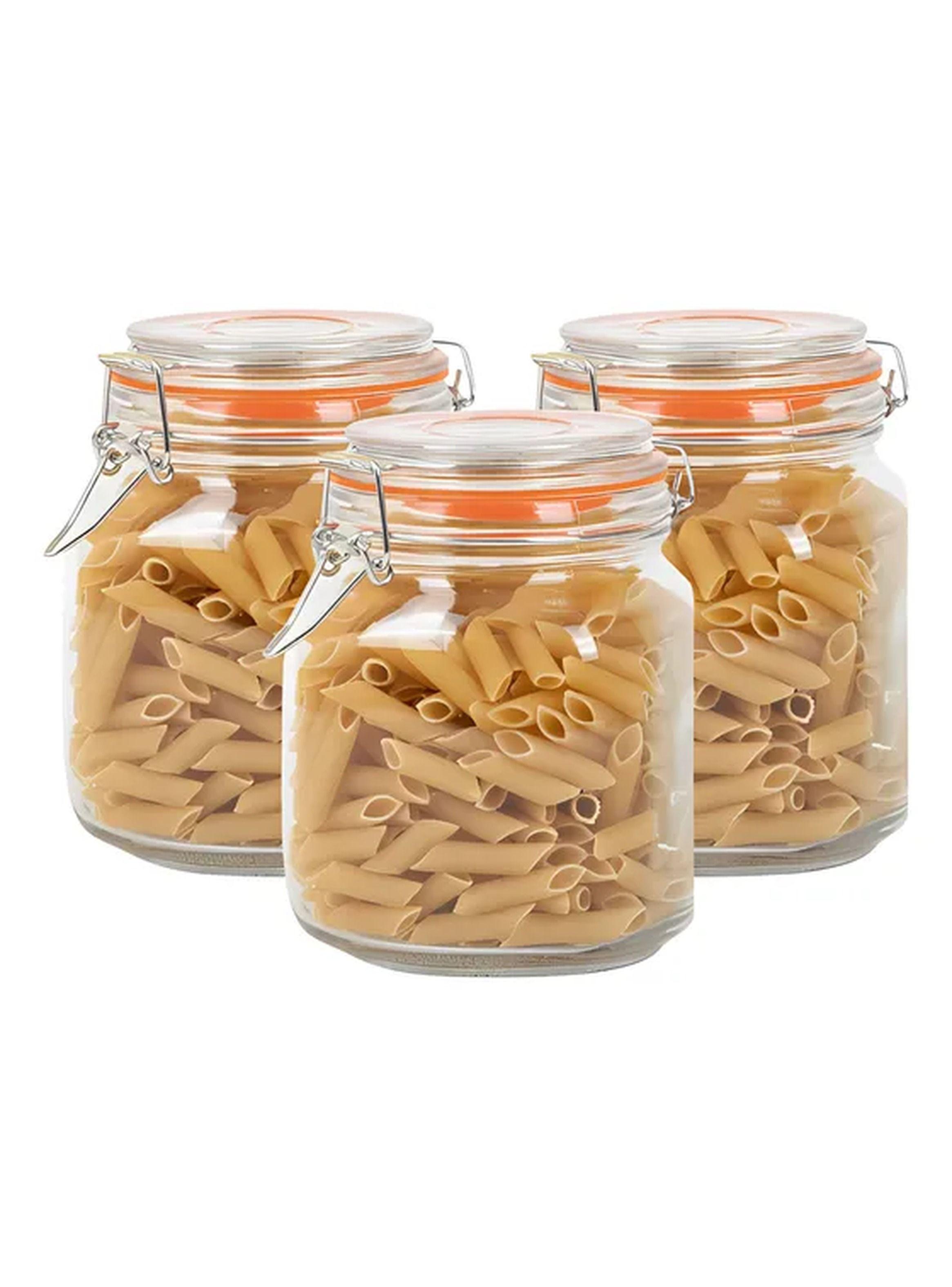 Pack de 3 Frascos de Vidrio con tapa Hermética 1 Litro Allegra-3