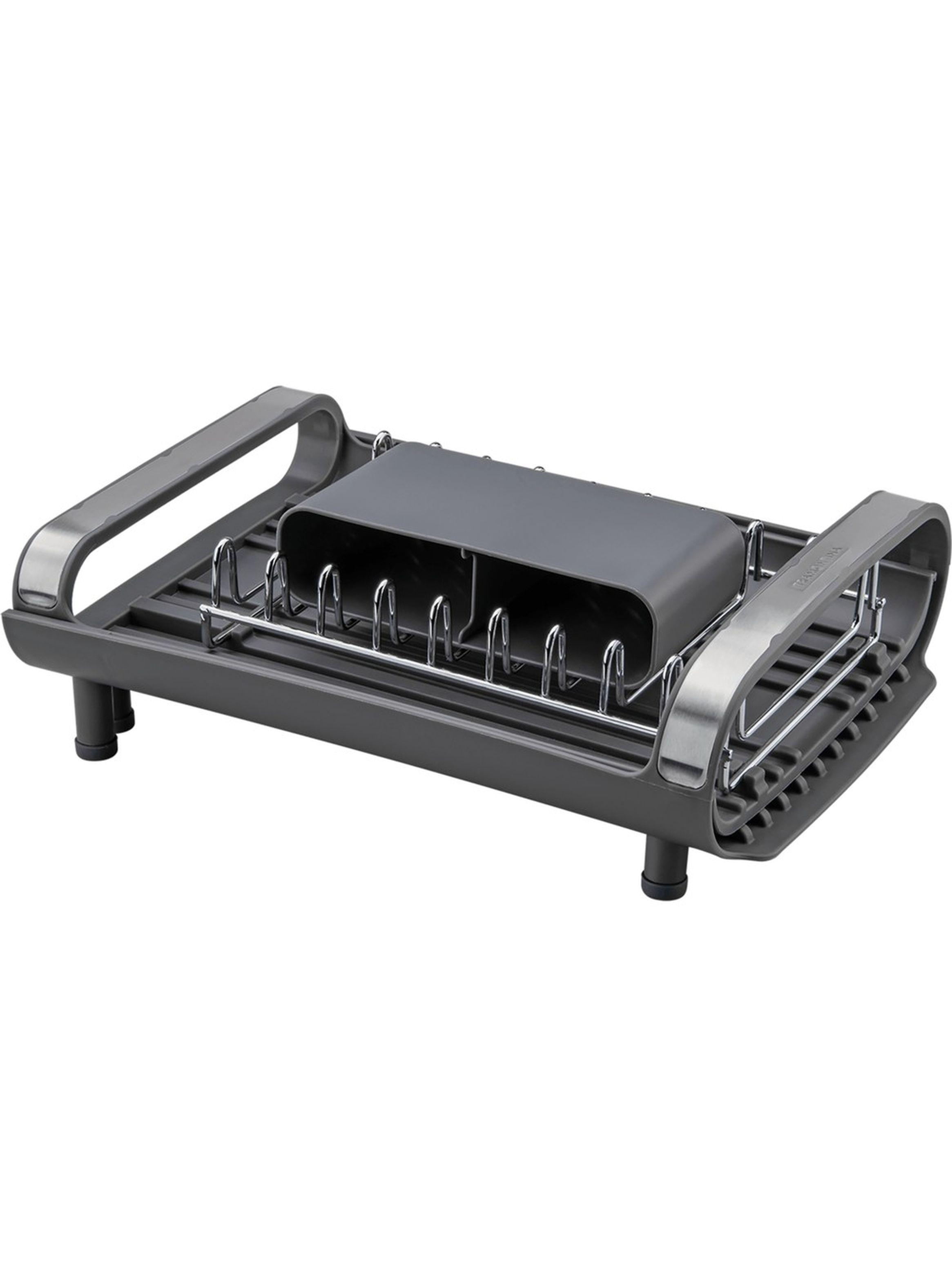 Escurridor de Platos Tramontina con Secador y Portacubiertos Grafito-2