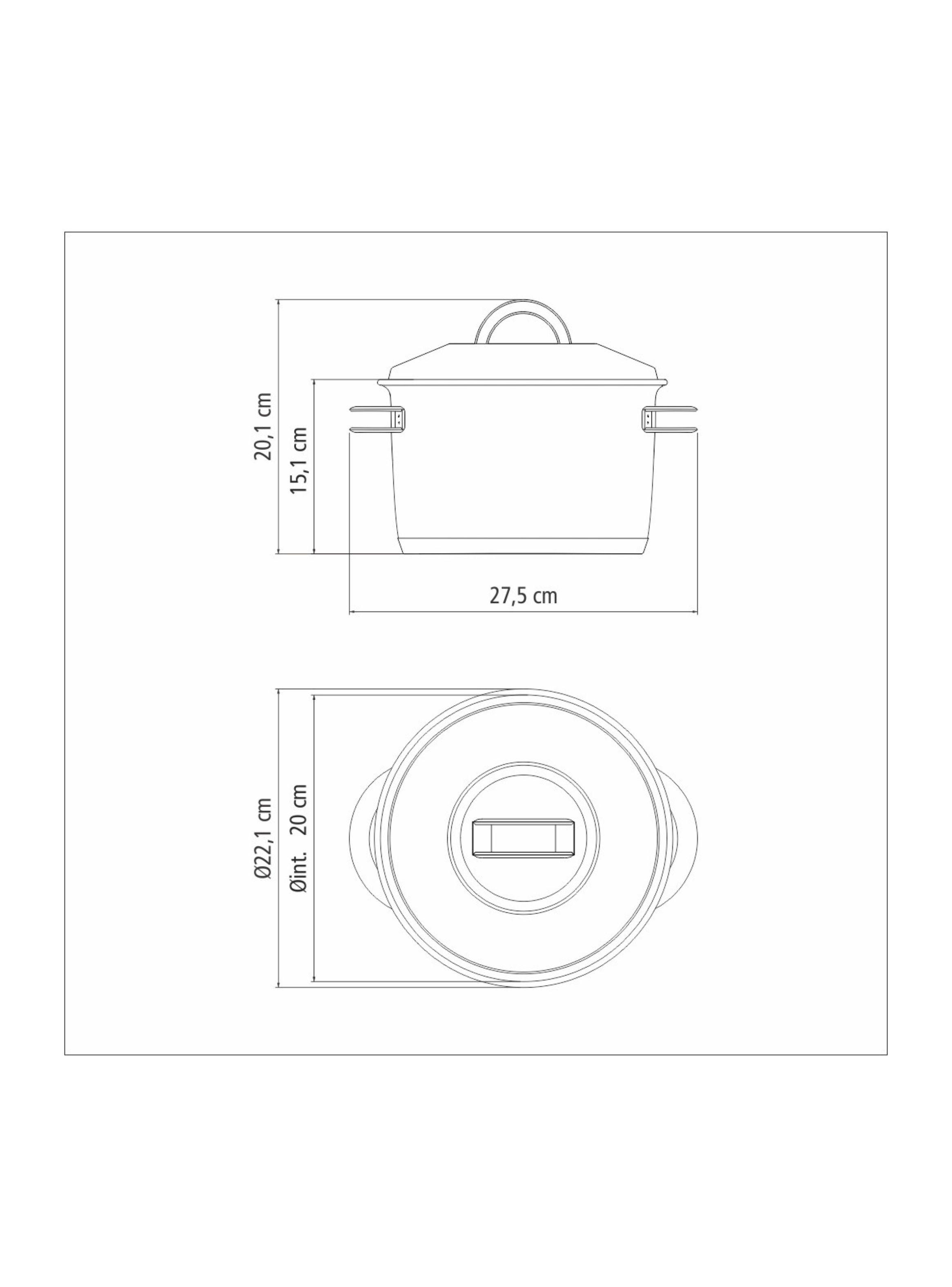 Olla alta Tramontina Solar de acero inoxidable fondo triple con tapa y asas 20 cm 4 6 L-3
