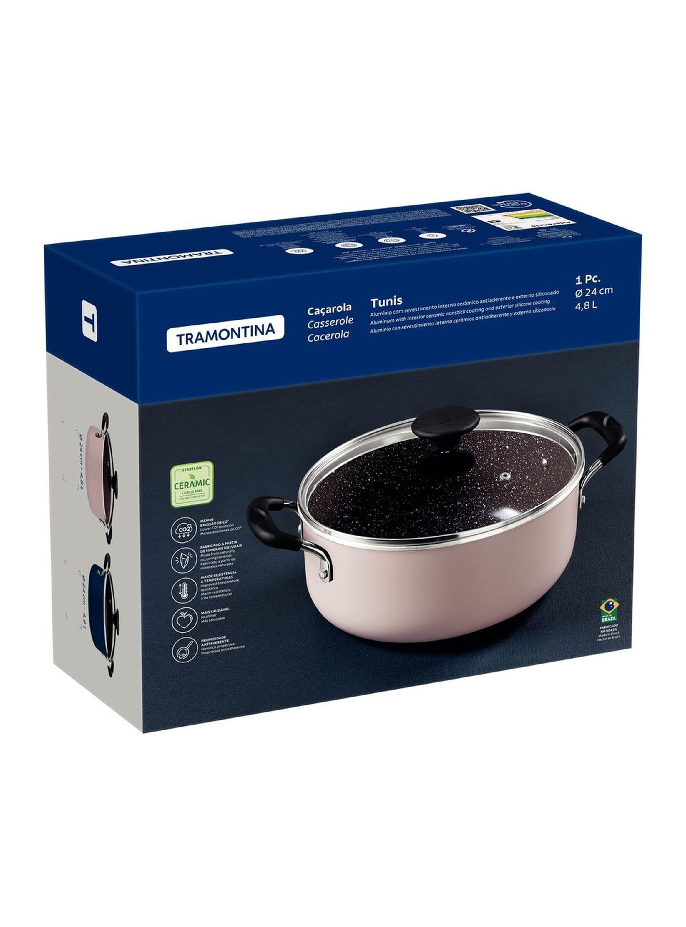 Cacerola con Interior Cerámico 24 cm 4,8 L Tramontina Tunis-2