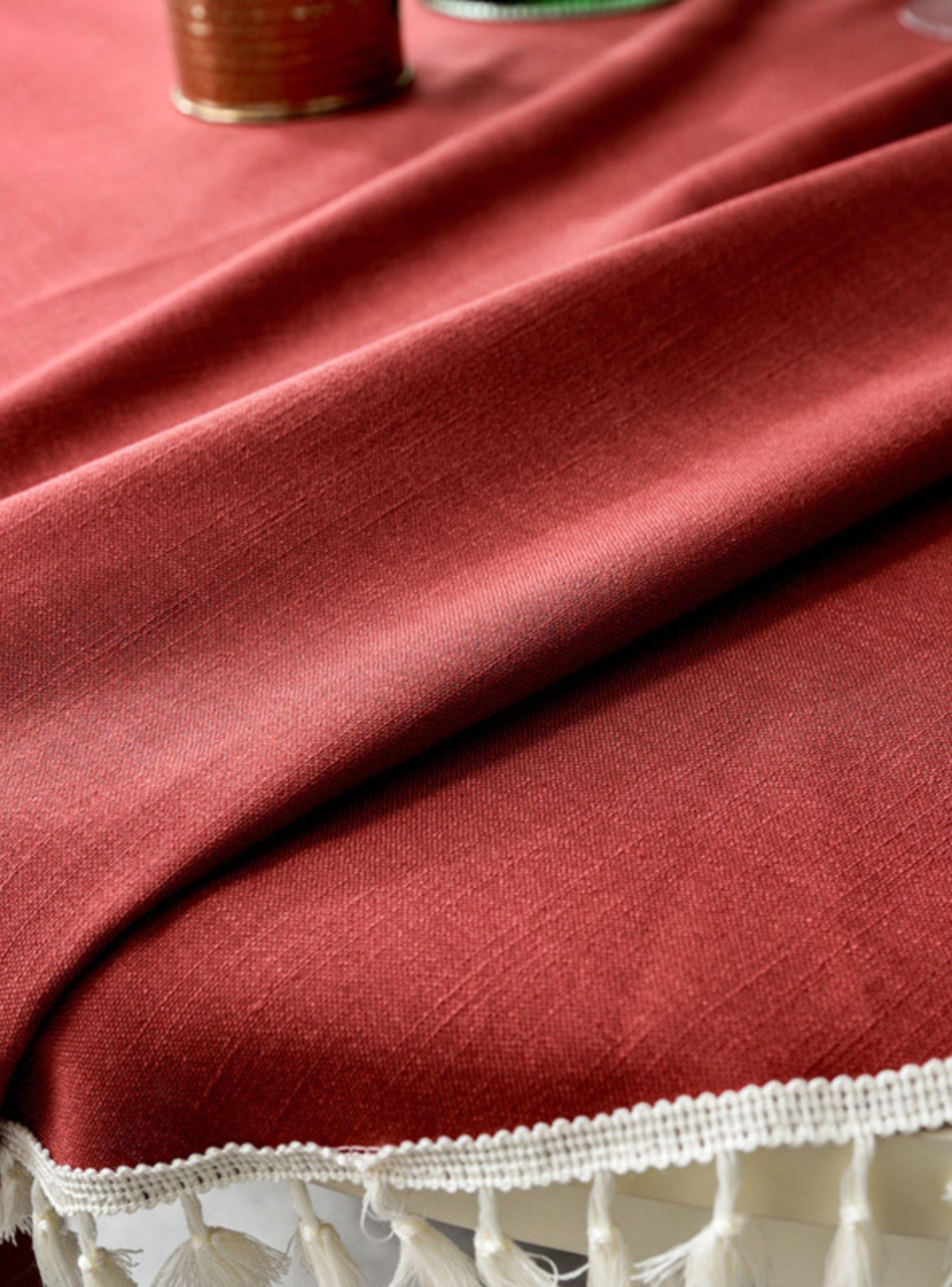 Mantel Redondo Rojo -2