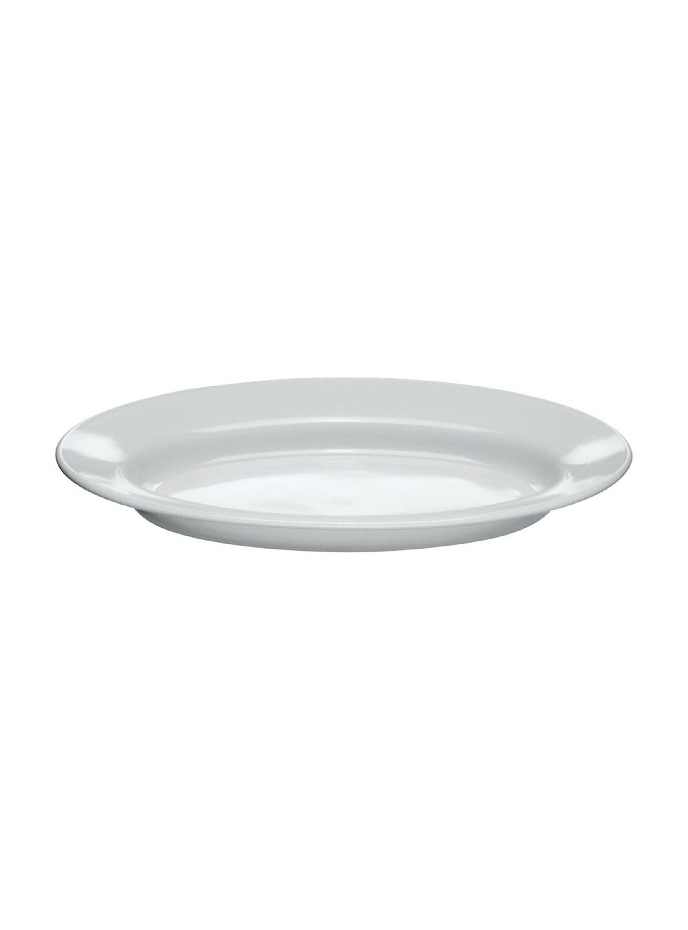 Pack 6 Platos Fuente Ovalado Vidrio Templado Blanco 22 Cm-2