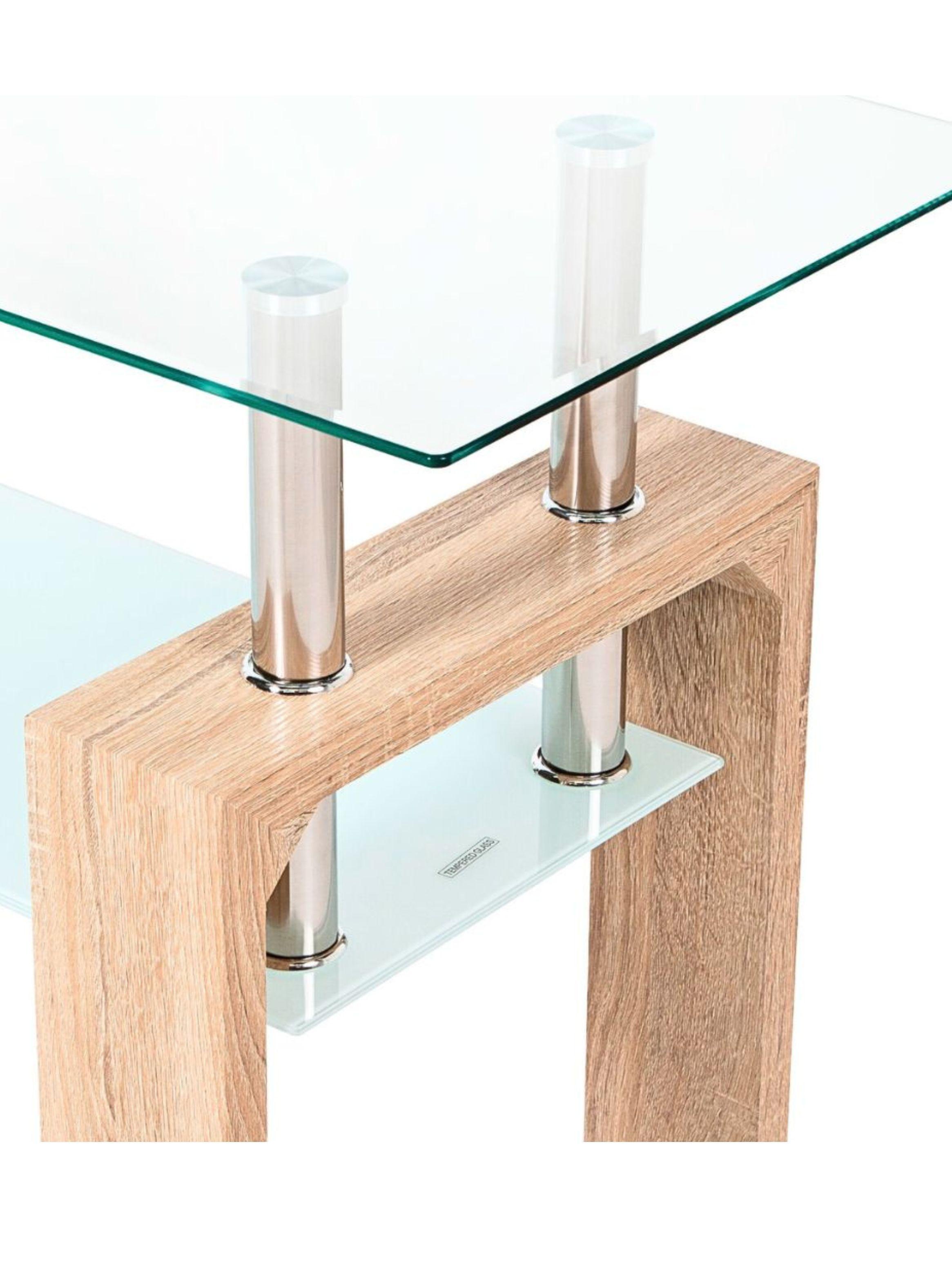 Mesa de Arrimo Rectangular de Vidrio-2